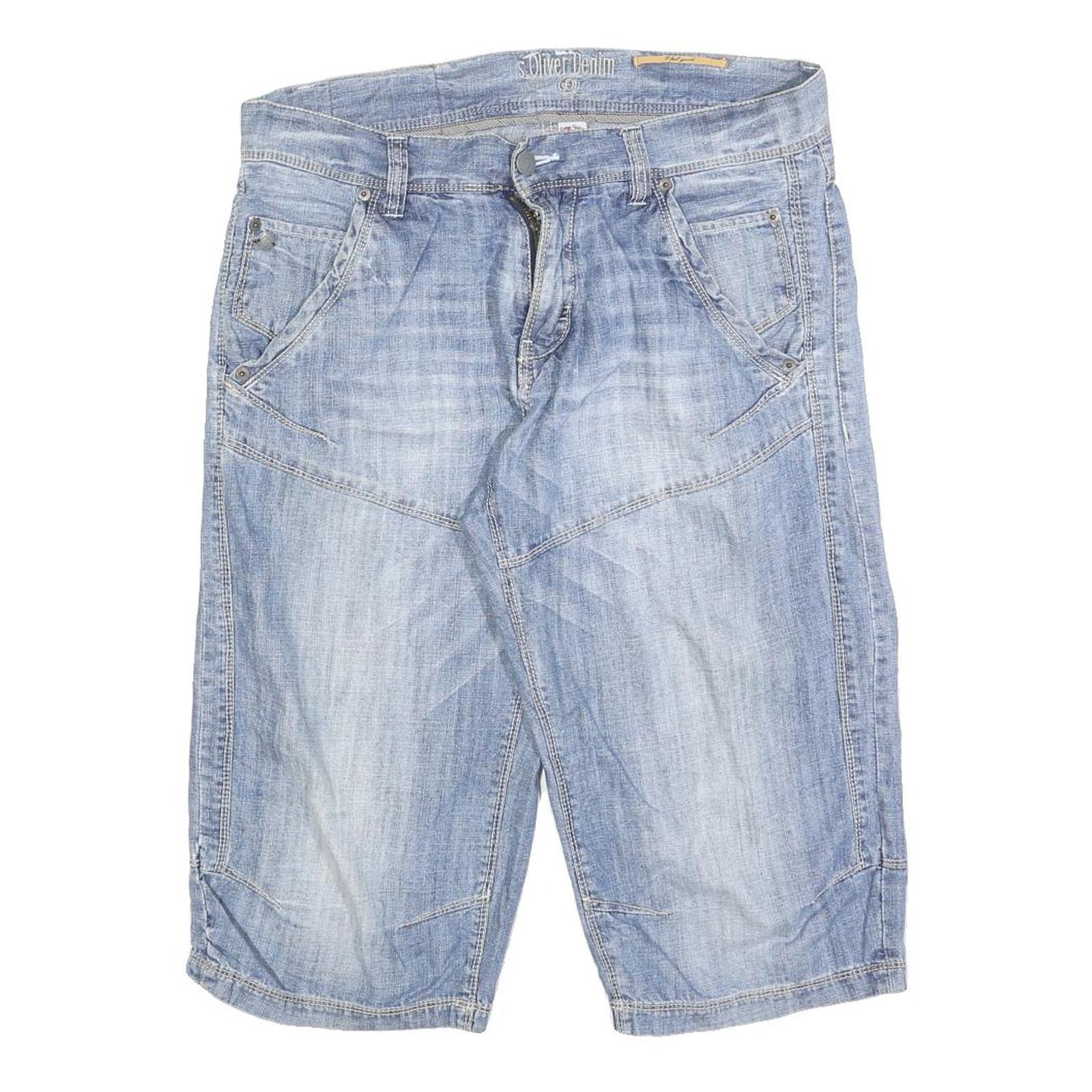S OLIVER Mens Denim Blue Casual Shorts M W34 Light Wash Cotton Blend Refurbished - N/A refurbished available on Cerqular
