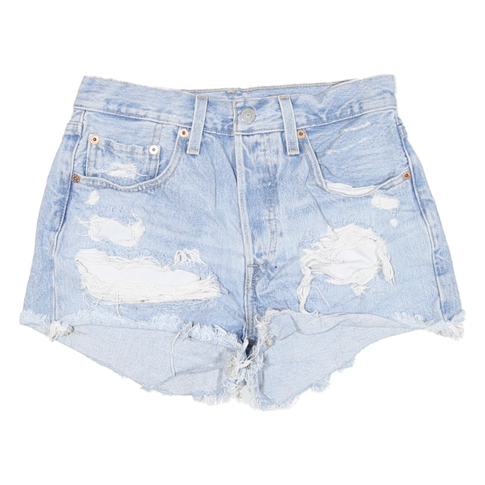 LEVI'S Womens Denim Blue Casual Cut-Off Shorts S W27 Distressed Stylish Refurbished - N/A refurbished available on Cerqular