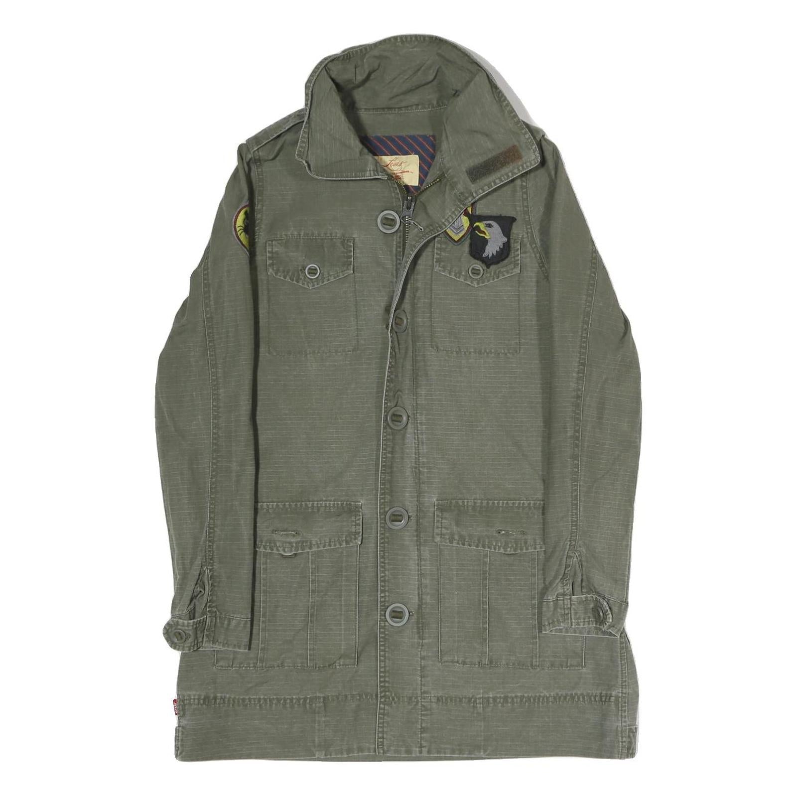 LEVI'S Mens Green Cotton Blend Track Jacket M Patch Detail Zip Closure Refurbished - N/A refurbished available on Cerqular
