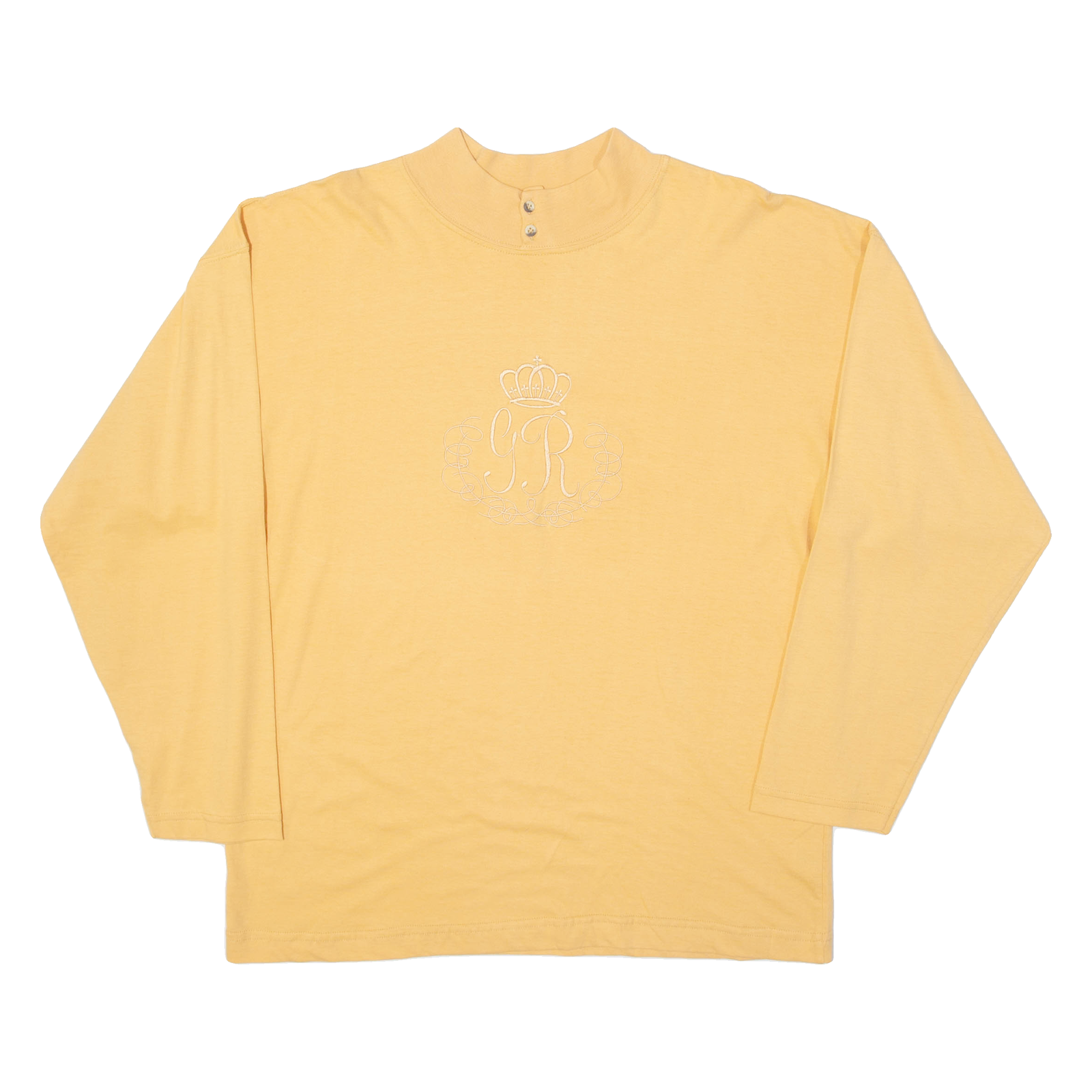 GINGER PARIS Mens T-Shirt Orange Long Sleeve Button Neck L Refurbished - N/A refurbished available on Cerqular