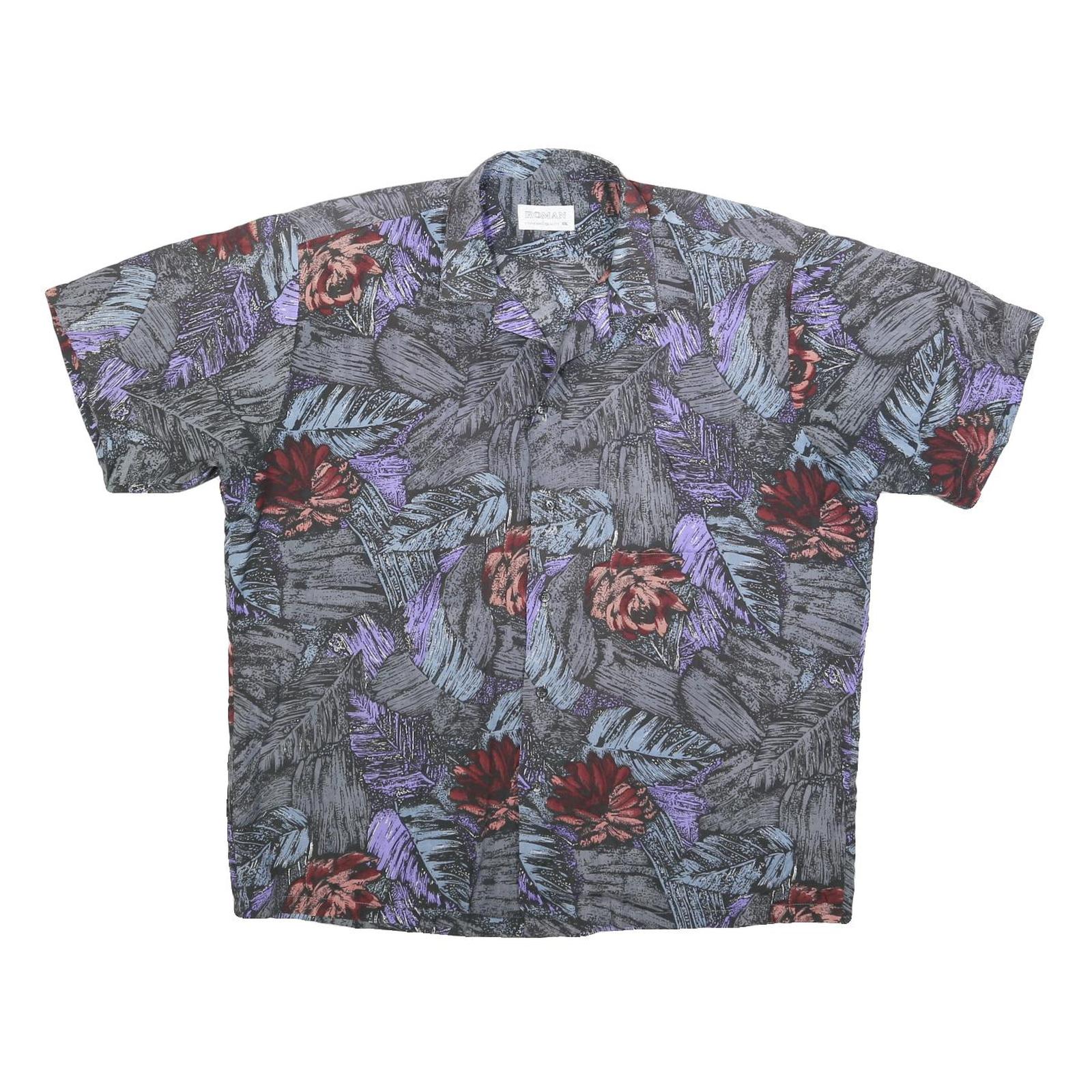 Buy ROMAN Mens Black Purple Floral Print Shirt 2XL Polyester Blend Casual Summer Refurbished - $19.49 ROMAN Mens Black Purple Floral Print Shirt 2XL Polyester Blend Casual Summer Refurbished - N/A refurbished available on Cerqular