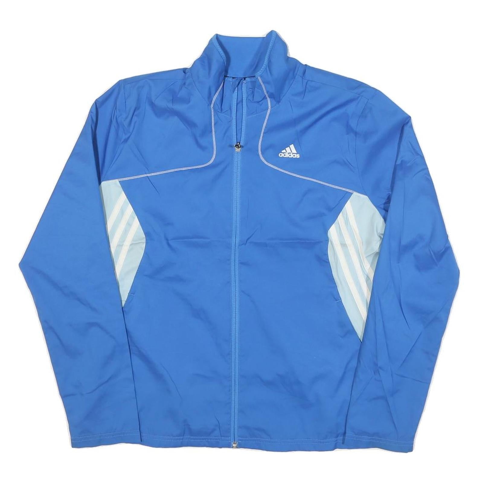 ADIDAS Womens Blue & Light Blue Zip Sports Jacket L Polyester Blend Casual Refurbished - N/A refurbished available on Cerqular