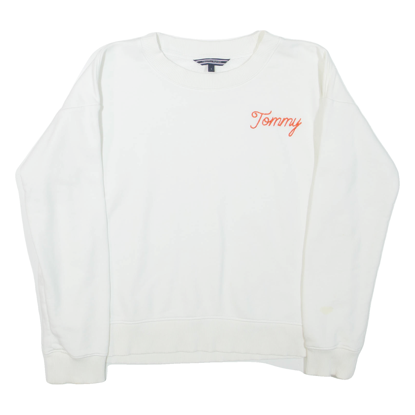 TOMMY HILFIGER Womens Sweatshirt White Crew Neck S Refurbished - N/A refurbished available on Cerqular