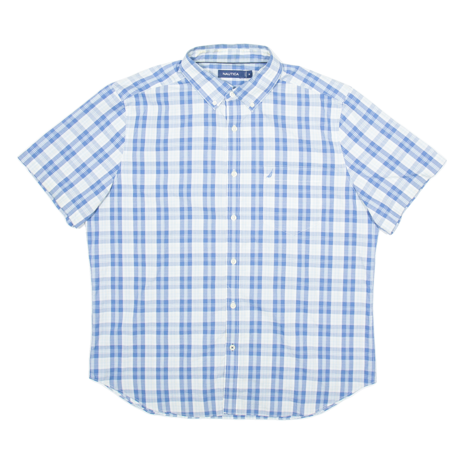 NAUTICA Mens Shirt Blue Check L Refurbished - N/A refurbished available on Cerqular