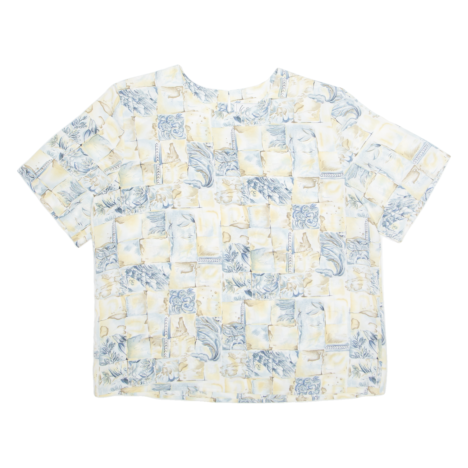 KATHY IKE Womens Printed Top Beige Floral L Refurbished - N/A refurbished available on Cerqular