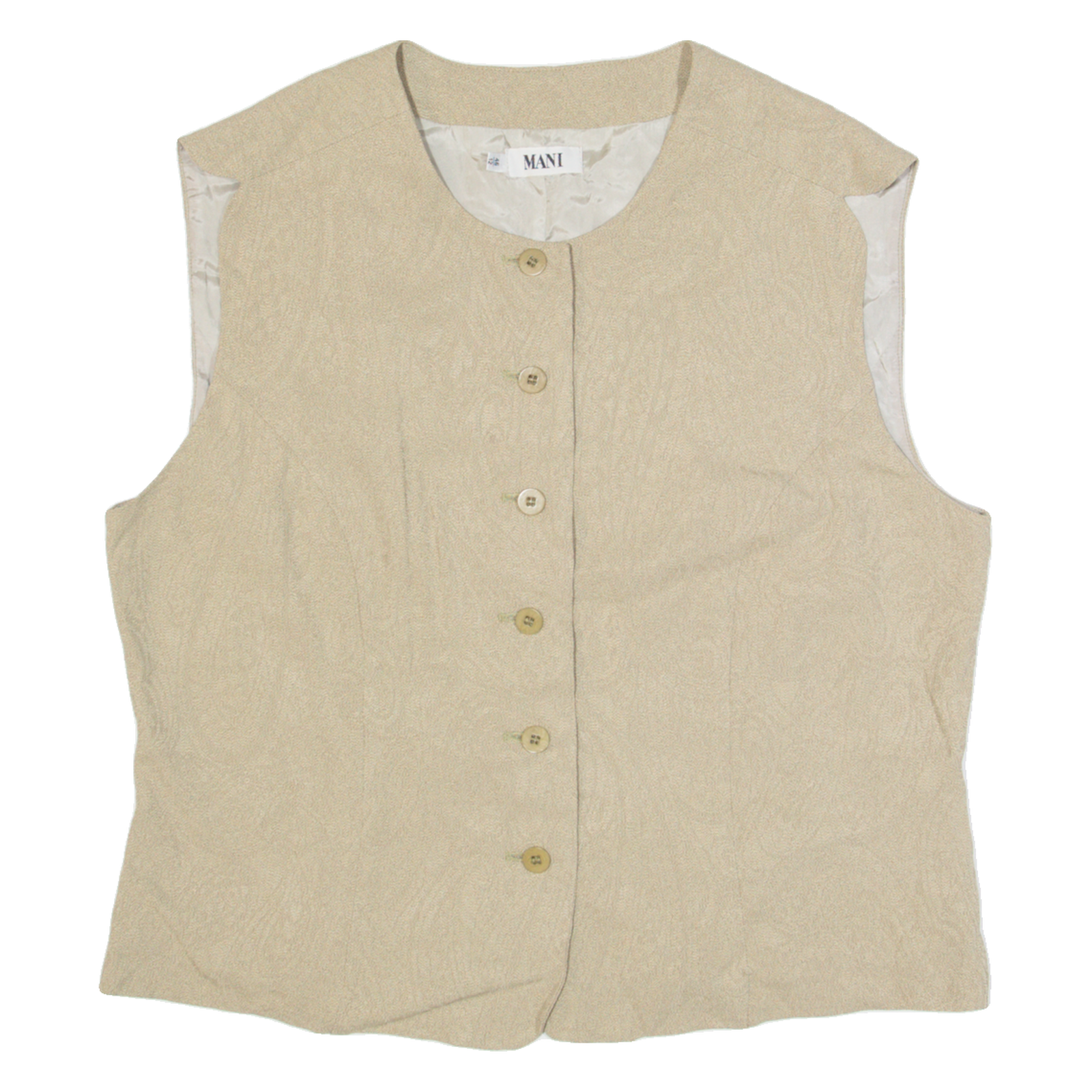 MANI Womens Blazer Waistcoat Brown 90s Paisley M Refurbished - N/A refurbished available on Cerqular