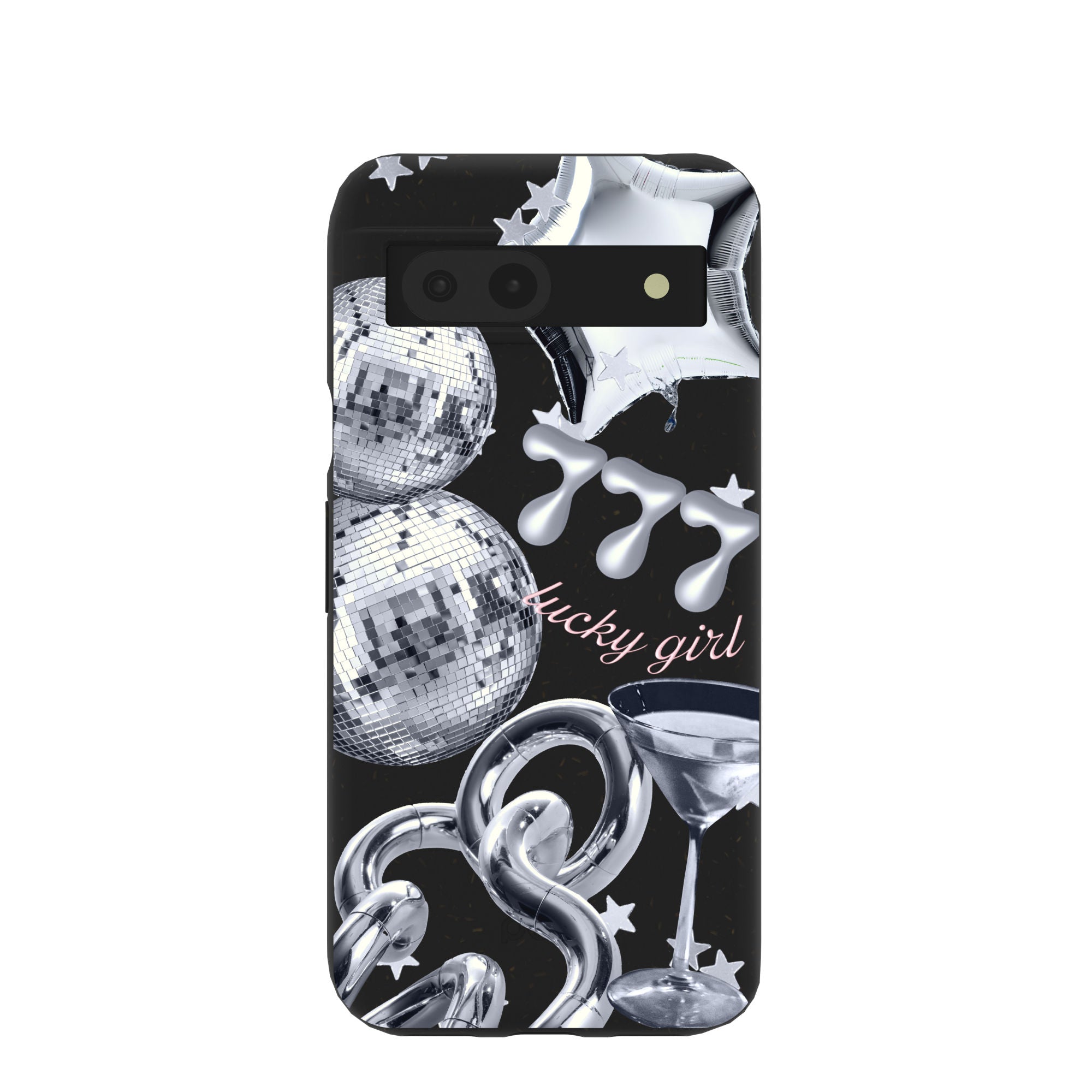 Black Cosmic Luck Google Pixel 8a Case Refurbished - Pela Case refurbished available on Cerqular