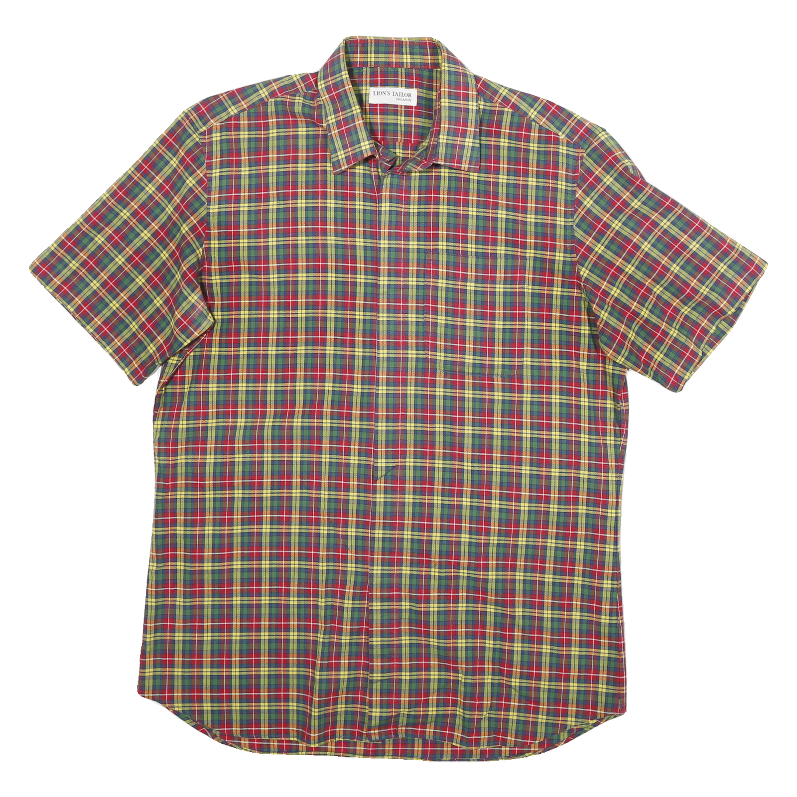 Buy LIONS TAILOR Mens Red Green Yellow Check Shirt M Short Sleeve Button Cotton Refurbished - $18.19 LIONS TAILOR Mens Red Green Yellow Check Shirt M Short Sleeve Button Cotton Refurbished - N/A refurbished available on Cerqular