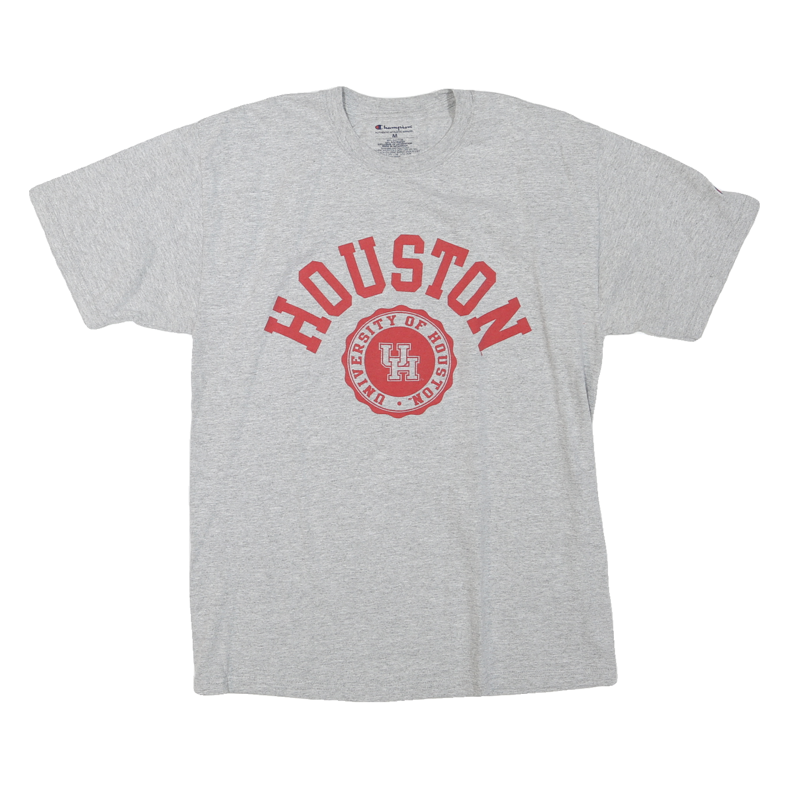 CHAMPION Mens Grey Houston Graphic T-Shirt M Short Sleeve Crew Neck Cotton Blend Refurbished - N/A refurbished available on Cerqular