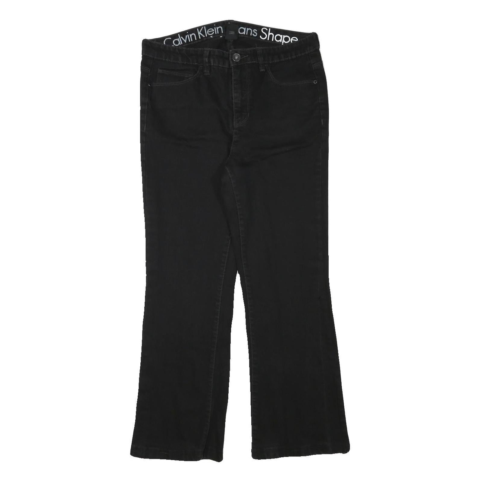 CALVIN KLEIN JEANS Womens Regular Black Denim Straight Fit Zip W30 L27 Refurbished - N/A refurbished available on Cerqular