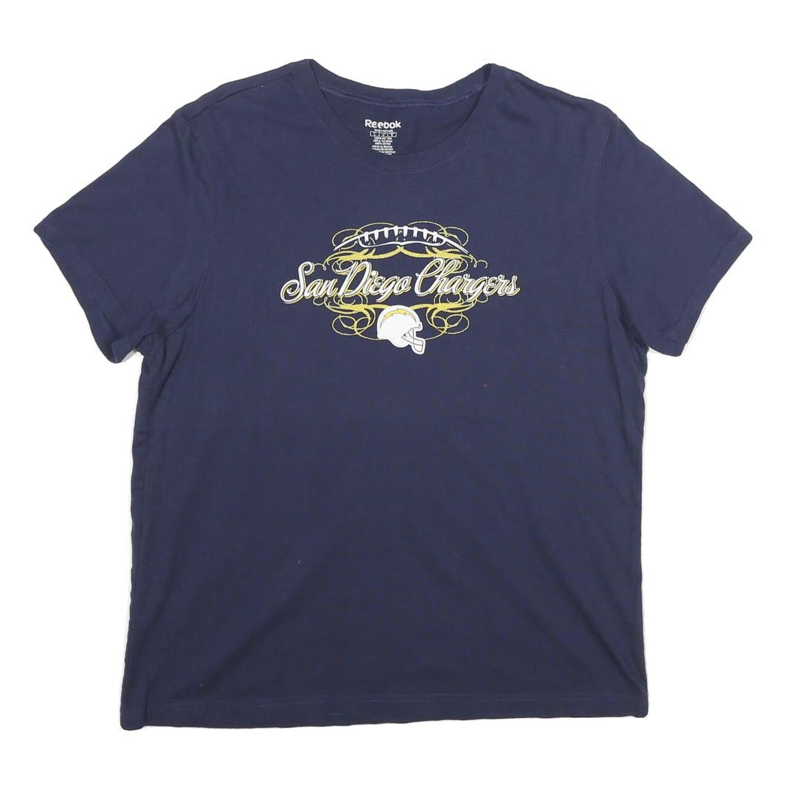 Buy REEBOK Womens Navy Blue San Diego Chargers Graphic T-Shirt L Short Sleeve Crew Refurbished - $16.89 REEBOK Womens Navy Blue San Diego Chargers Graphic T-Shirt L Short Sleeve Crew Refurbished - N/A refurbished available on Cerqular