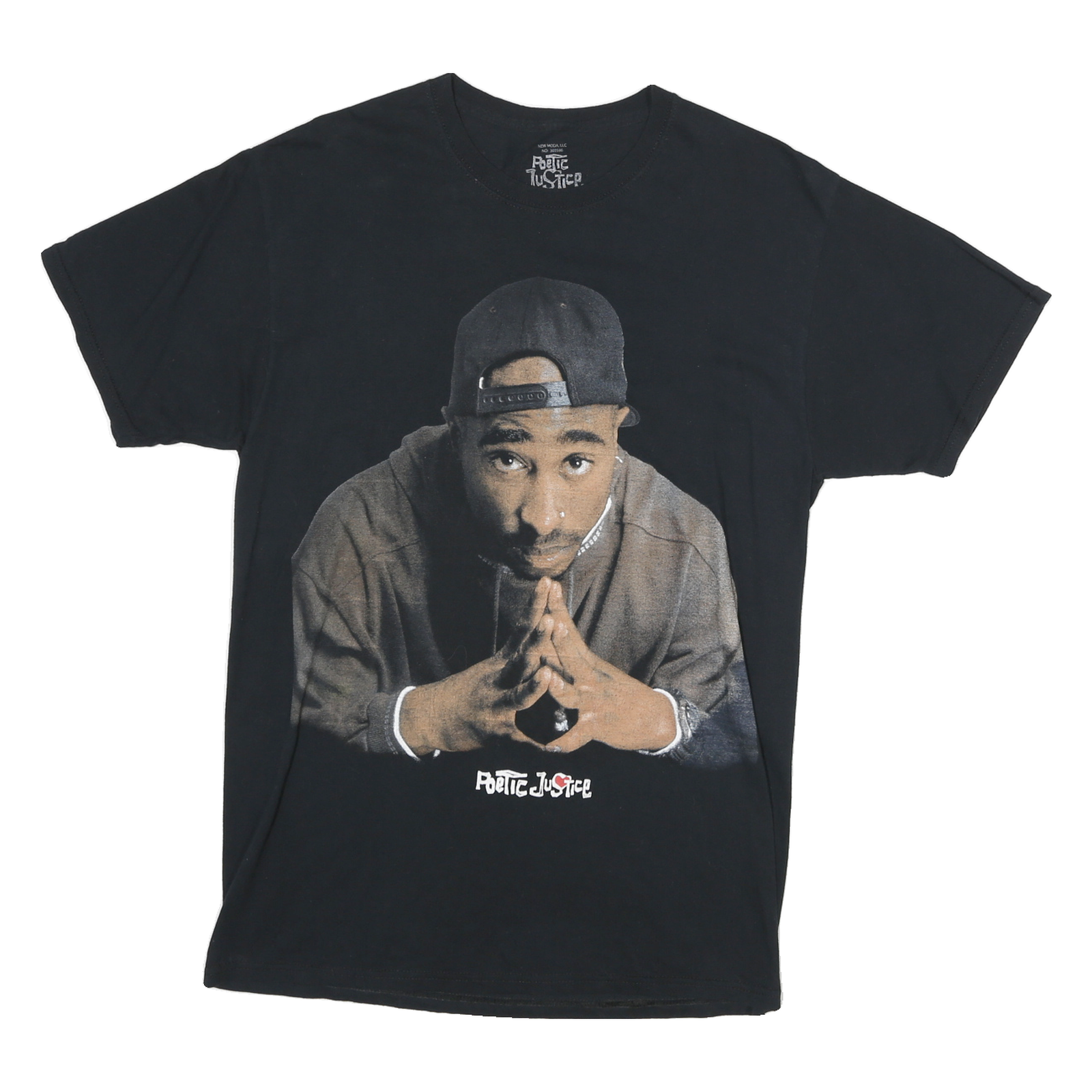 POETIC JUSTICE Mens Black Graphic T-Shirt M Short Sleeve Crew Neck Vintage Refurbished - N/A refurbished available on Cerqular