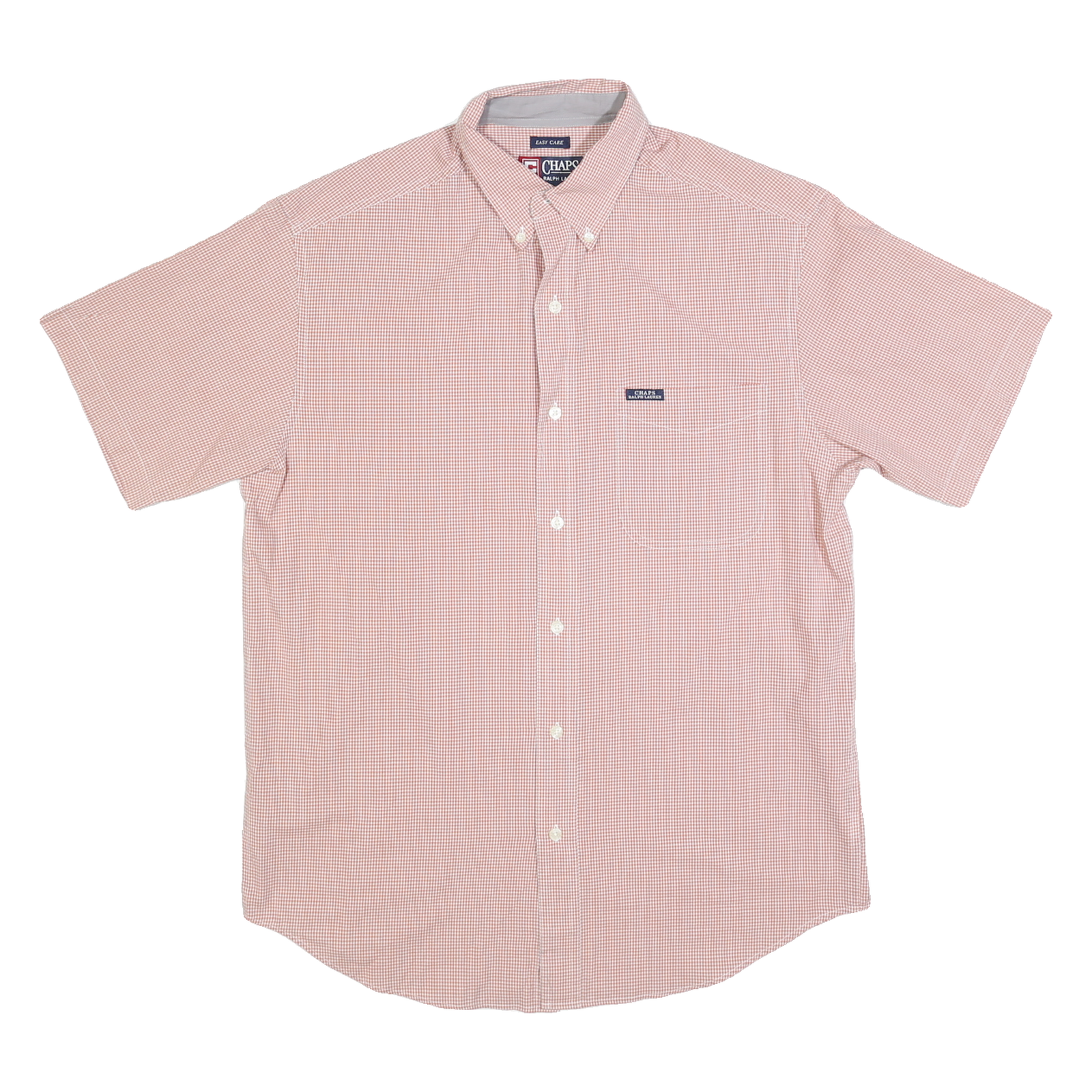 CHAPS RALPH LAUREN Mens Red & White Check Shirt M Cotton Blend Short Sleeve Refurbished - N/A refurbished available on Cerqular
