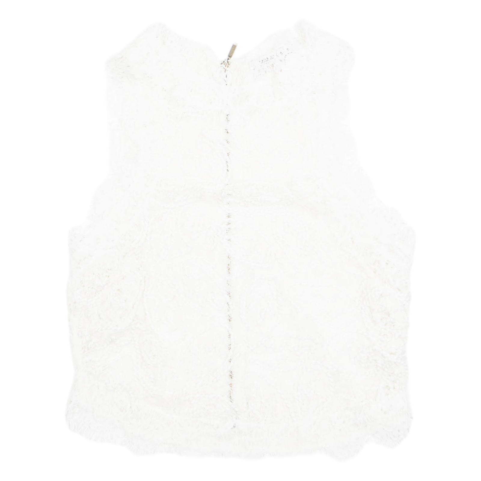 ZARA Semi Sheer Womens Top White Sleeveless Floral S Refurbished - N/A refurbished available on Cerqular