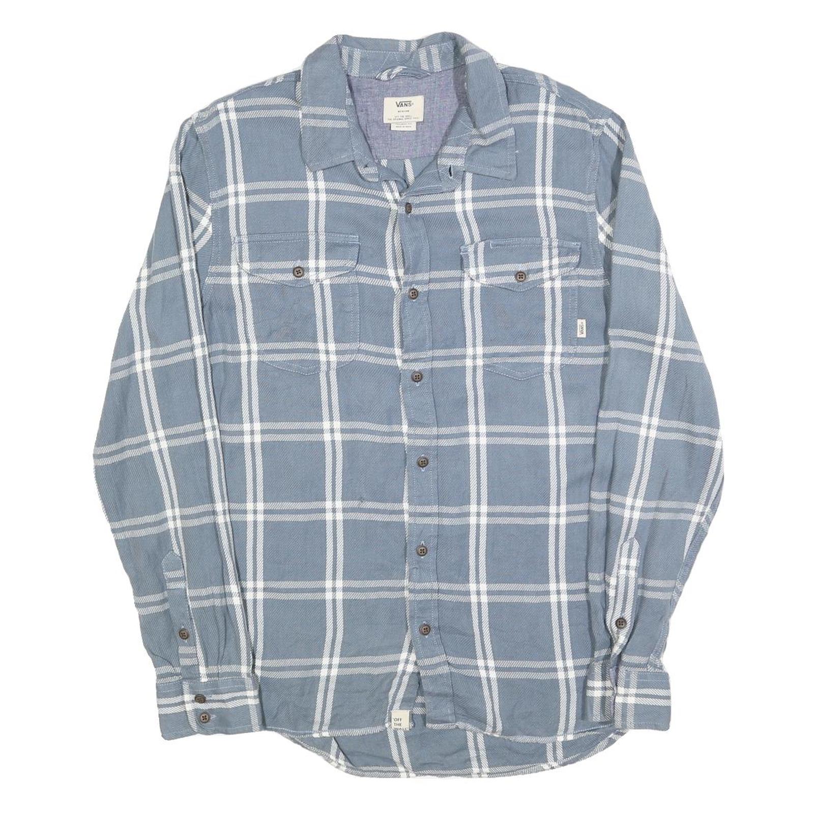 VANS Mens Blue & White Check Shirt M Cotton Blend Casual Button Down Refurbished - N/A refurbished available on Cerqular
