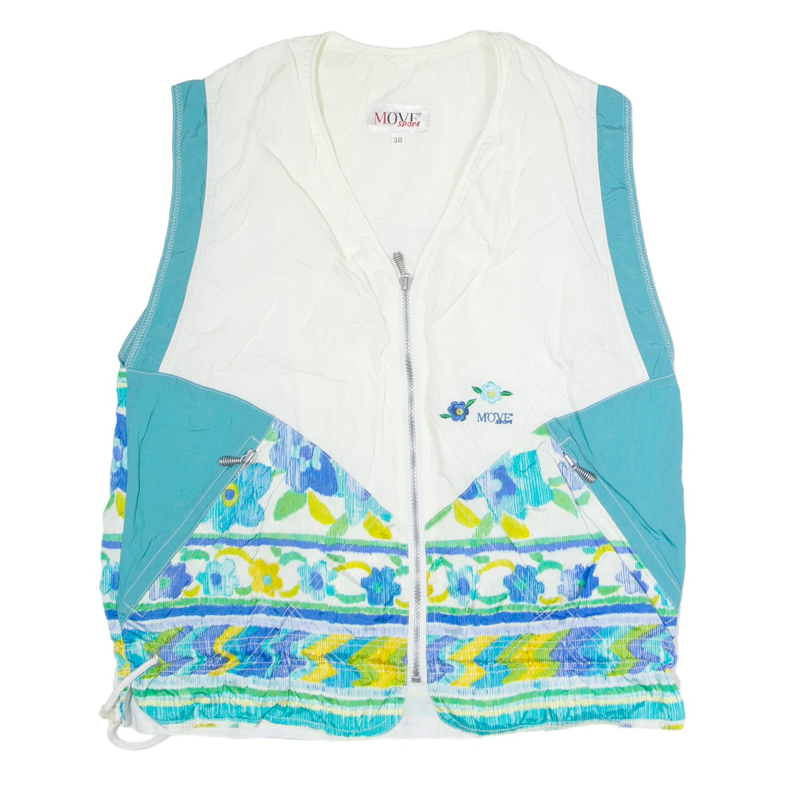MOVE SPORT Womens Shell Gilet White 90s Floral L Refurbished - N/A refurbished available on Cerqular