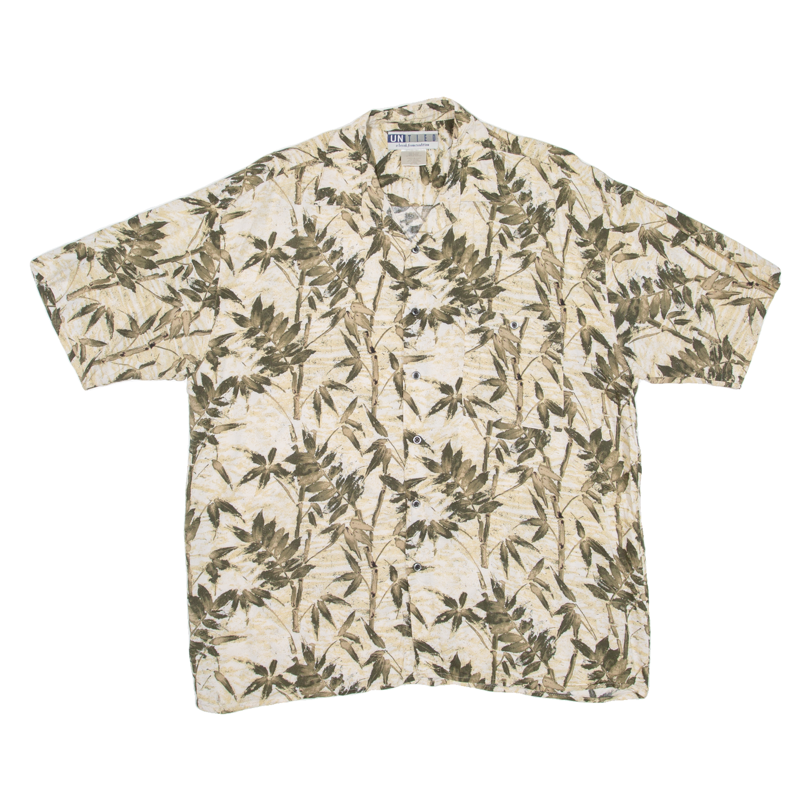 UNTIED Mens Hawaiian Shirt Green Floral L Refurbished - N/A refurbished available on Cerqular