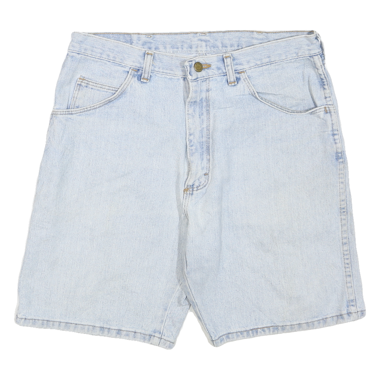 WRANGLER Mens Shorts Blue Denim M W34 Classic Fit Casual Cotton Blend Zip Refurbished - N/A refurbished available on Cerqular