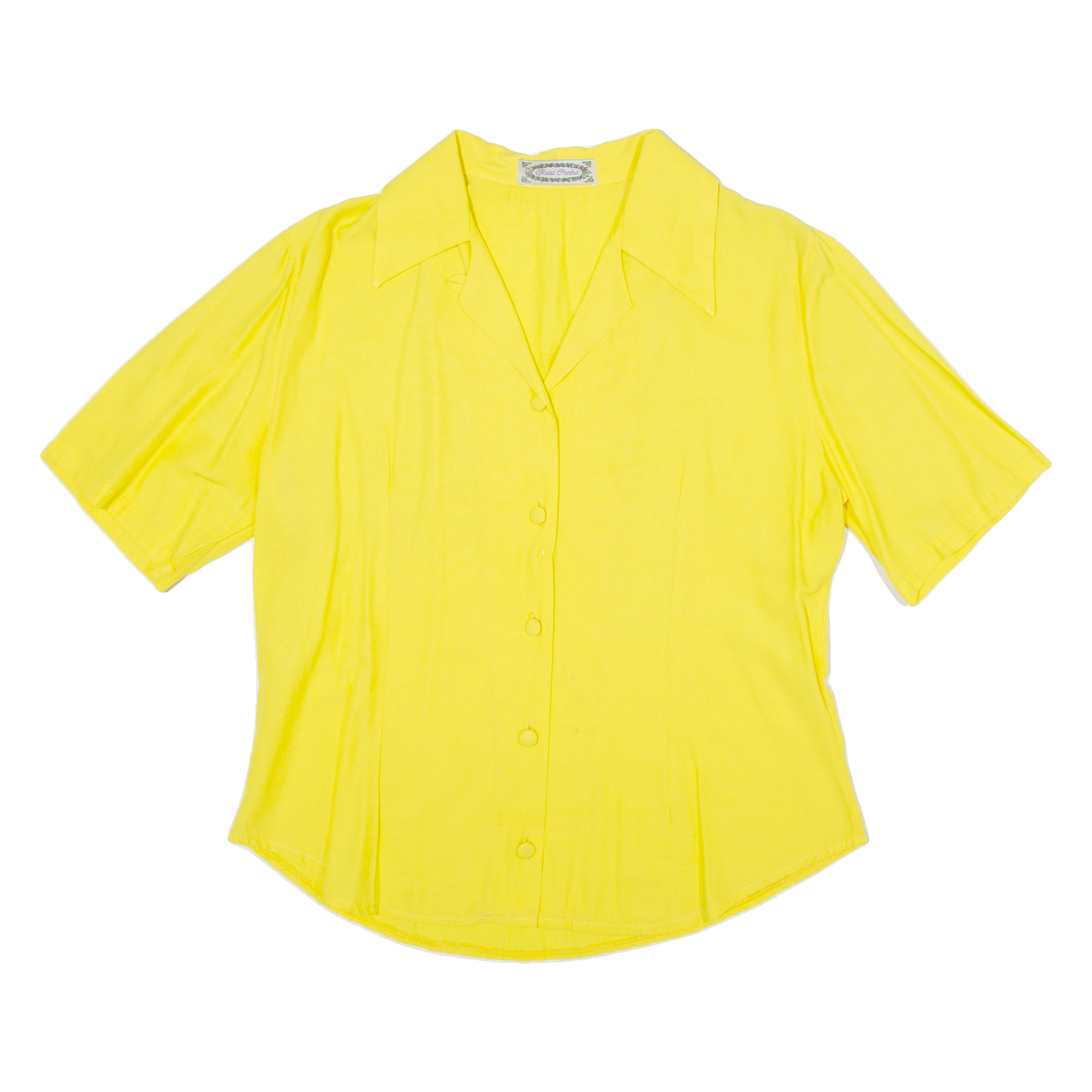 ROSA GUNA Womens Shirt Blouse Yellow V-Neck M Refurbished - N/A refurbished available on Cerqular