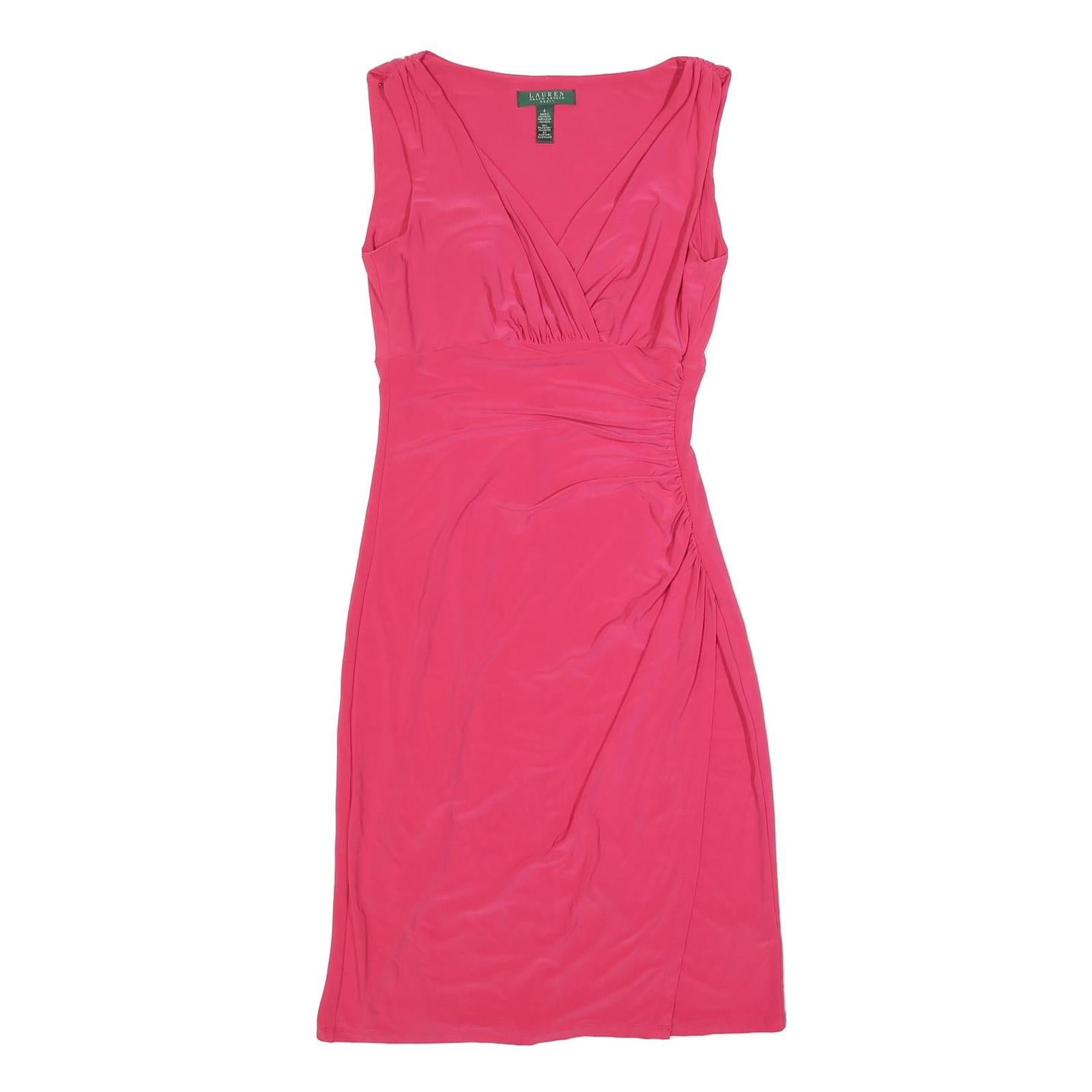 LAUREN RALPH LAUREN Womens Pink Sleeveless Wrap Dress Polyester Blend S Elegant Refurbished - N/A refurbished available on Cerqular