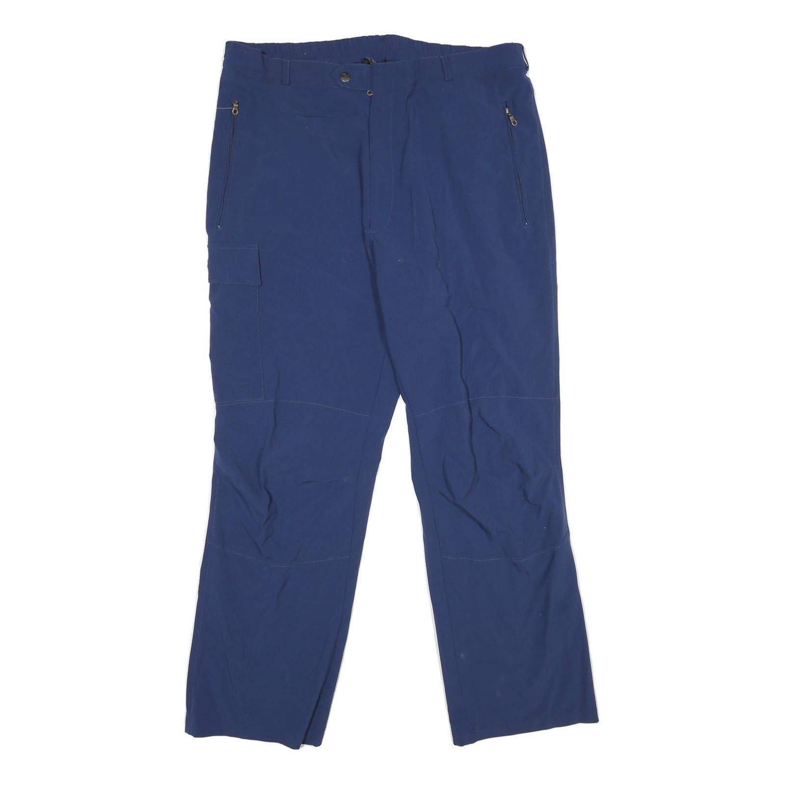SALEWA Mens Relaxed Blue Polyester Trousers W36 L30 Outdoor Zip Pockets Refurbished - N/A refurbished available on Cerqular