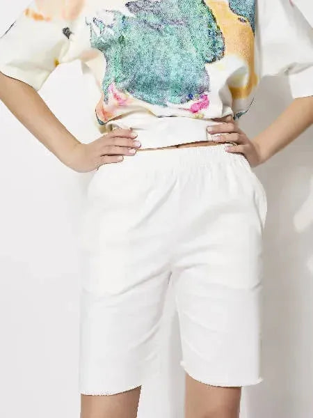 Blanche White Shorts | Size: 34 | Color: White Refurbished - N/A (Anjum Khan is a personal name, not a brand refurbished available on Cerqular