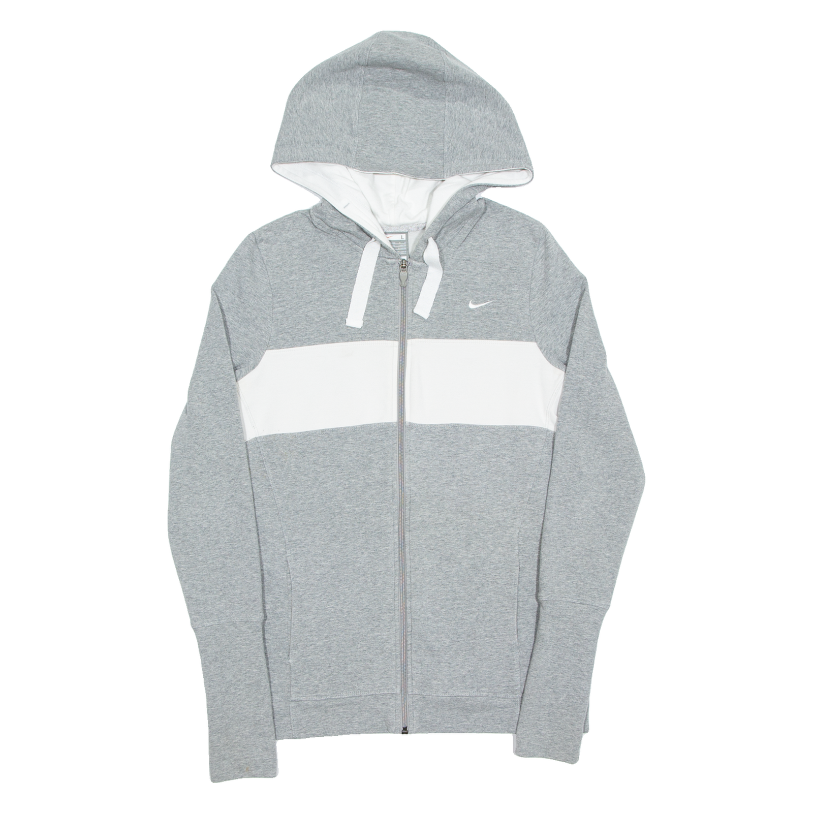 NIKE Womens Grey Hoodie Full Zip L Refurbished - N/A refurbished available on Cerqular