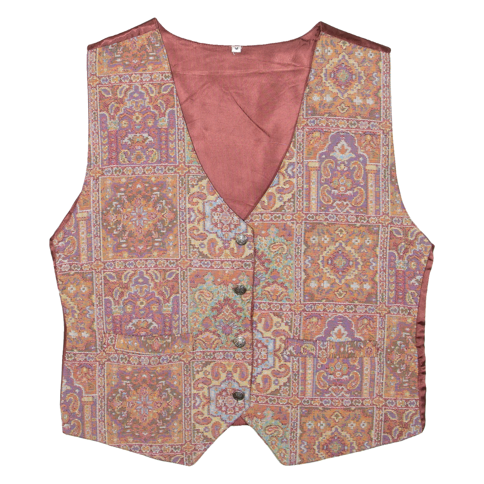 Womens Blazer Waistcoat Red Geometric M Refurbished - N/A refurbished available on Cerqular