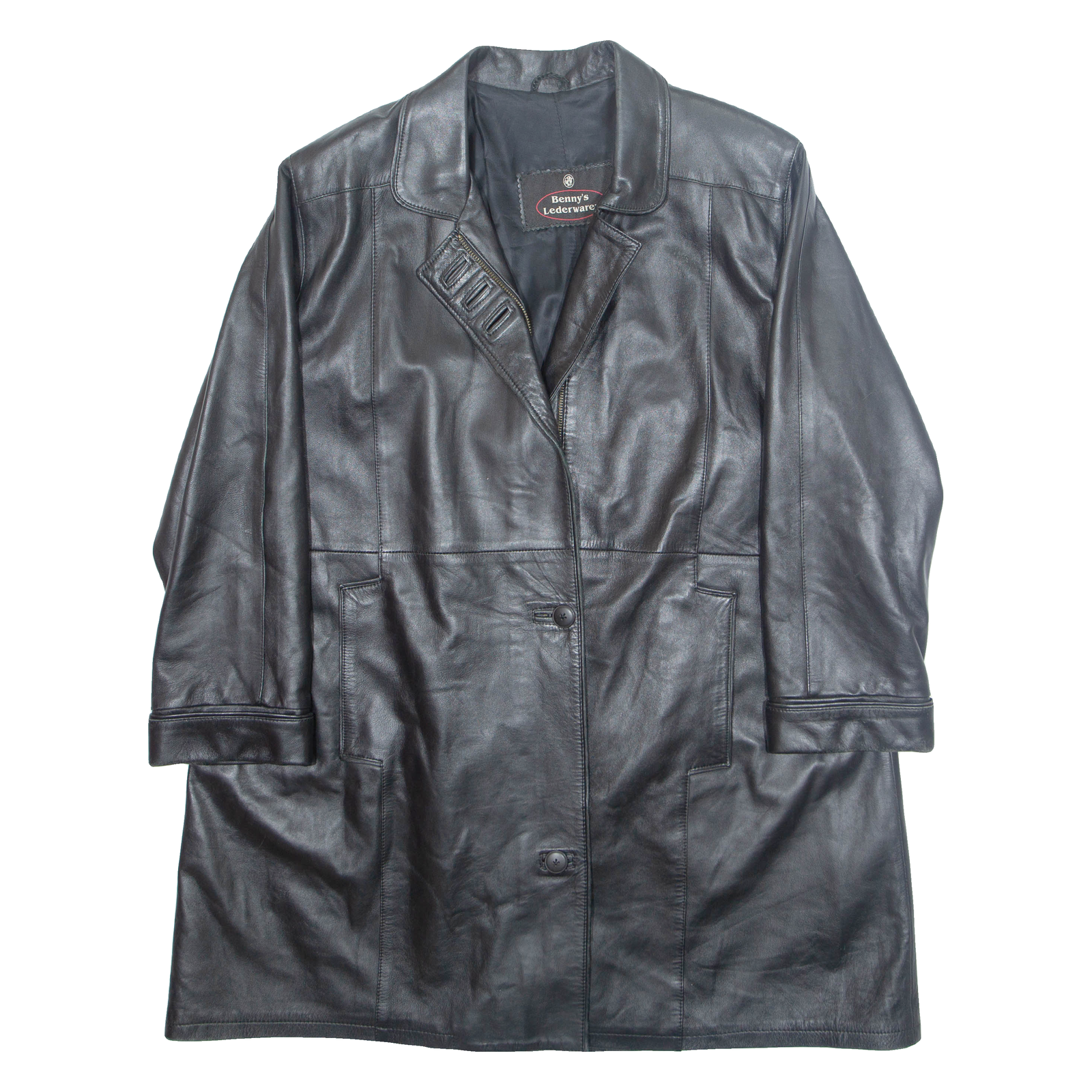 BENNYS LEDERWAREN Mens Jacket Black Faux Leather L Refurbished - N/A refurbished available on Cerqular
