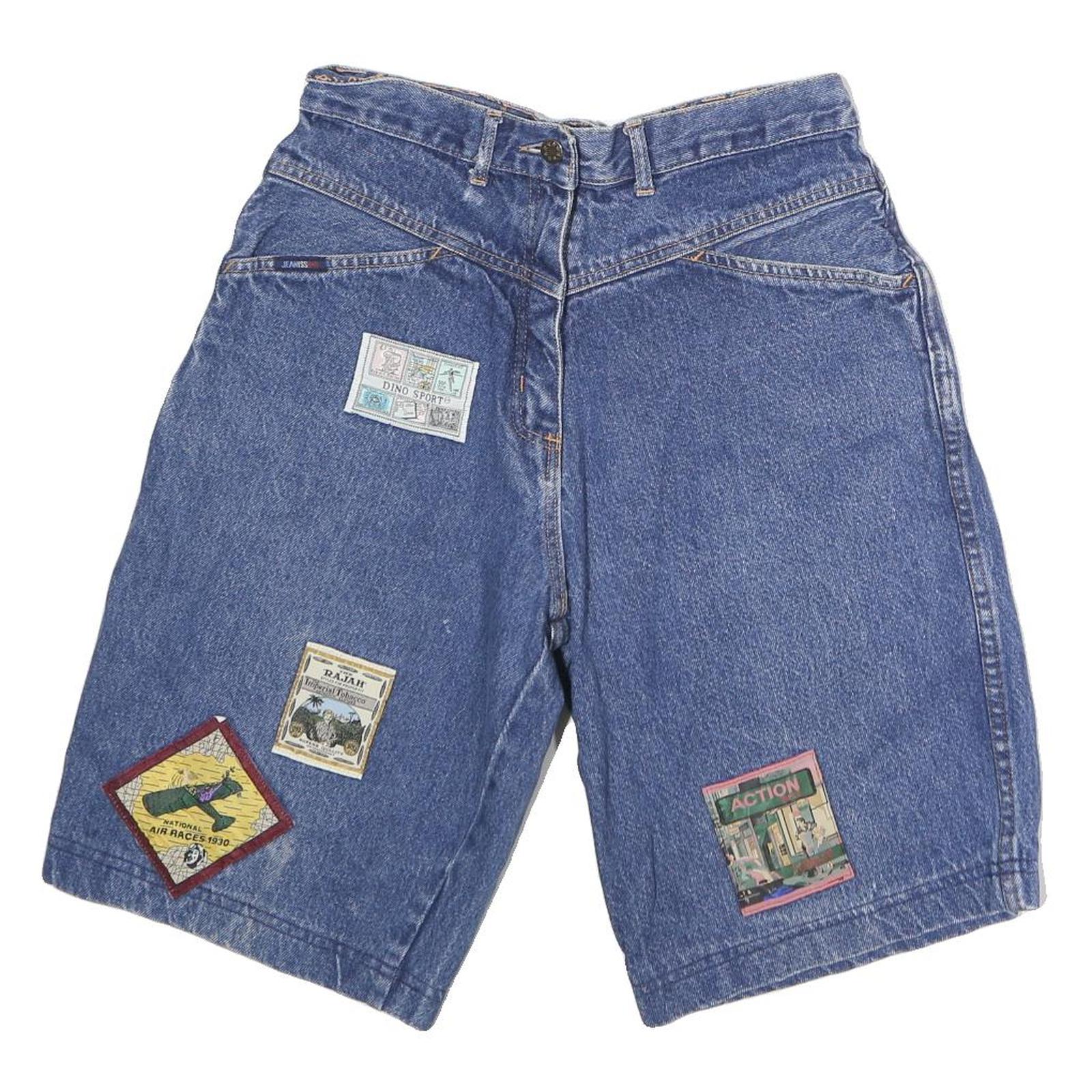 Mens Denim Blue Shorts L W30 Sport Patch Casual Cotton Comfortable Relaxed Fit Refurbished - N/A refurbished available on Cerqular