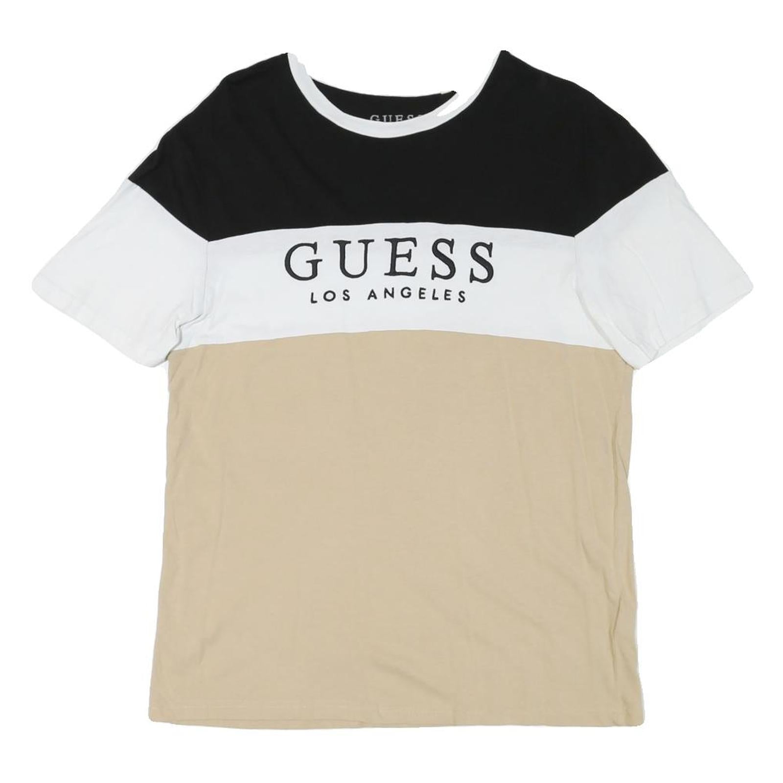 Buy GUESS Mens Black White & Beige Logo Graphic T-Shirt M Short Sleeve Crew Neck Refurbished - $18.19 GUESS Mens Black White & Beige Logo Graphic T-Shirt M Short Sleeve Crew Neck Refurbished - N/A refurbished available on Cerqular