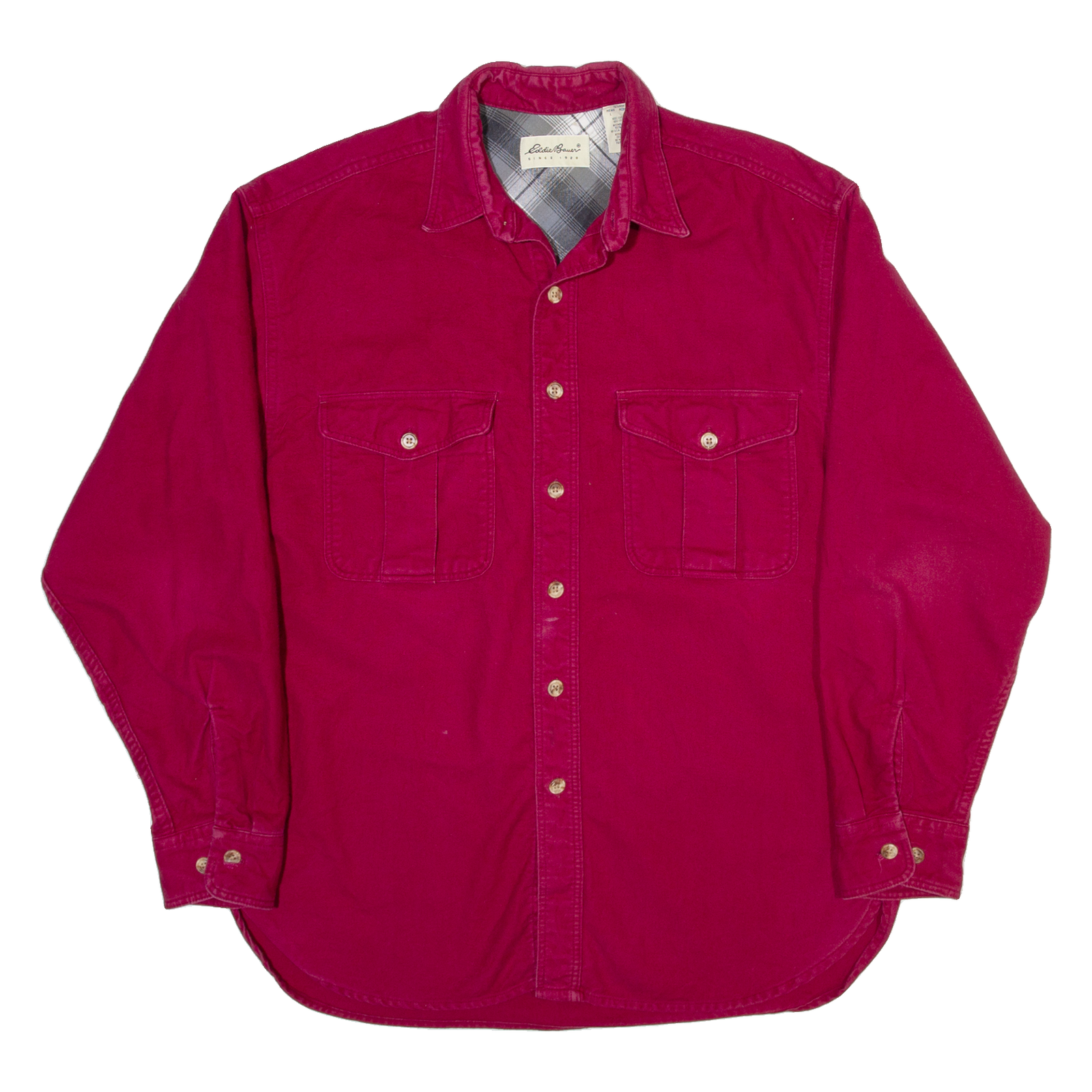 EDDIE BAUER Mens Plain Shirt Red Long Sleeve L Refurbished - N/A refurbished available on Cerqular