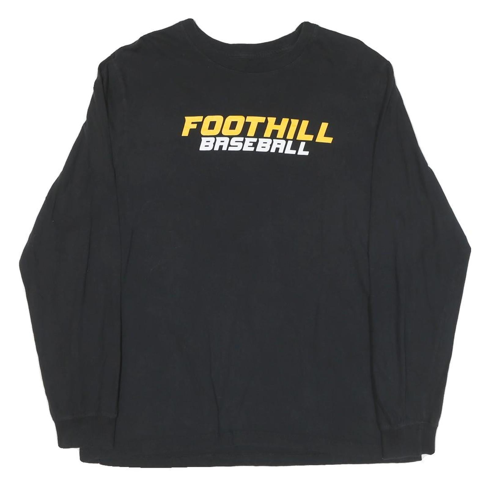 NIKE Mens Black Foothill Baseball T-Shirt L Long Sleeve Crew Neck Cotton Blend Refurbished - N/A refurbished available on Cerqular