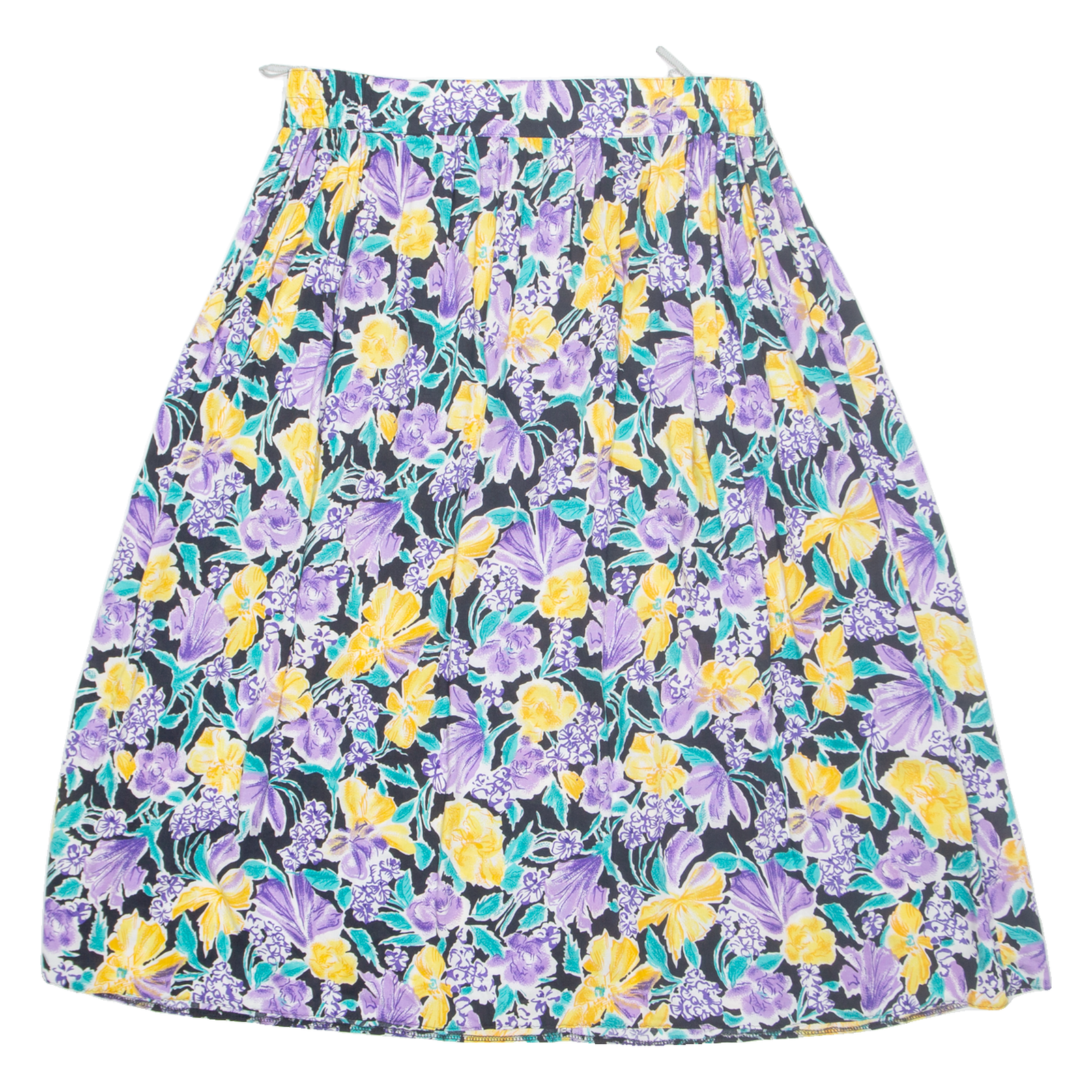 Womens A-Line Skirt Purple Midi Viscose Floral M Refurbished - N/A refurbished available on Cerqular
