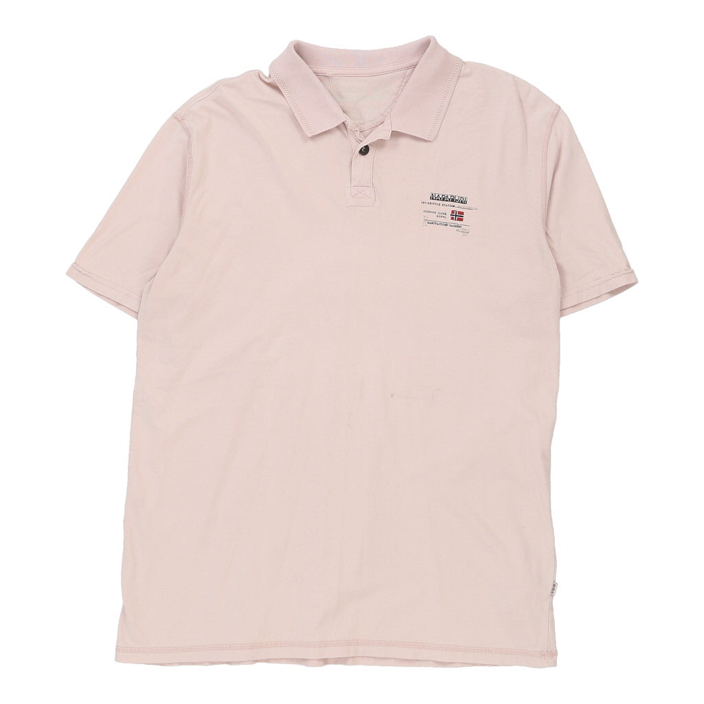 Napapijri Polo Shirt - XL Pink Cotton Refurbished - Thrifted (note: this is a term often used to describe second- refurbished available on Cerqular