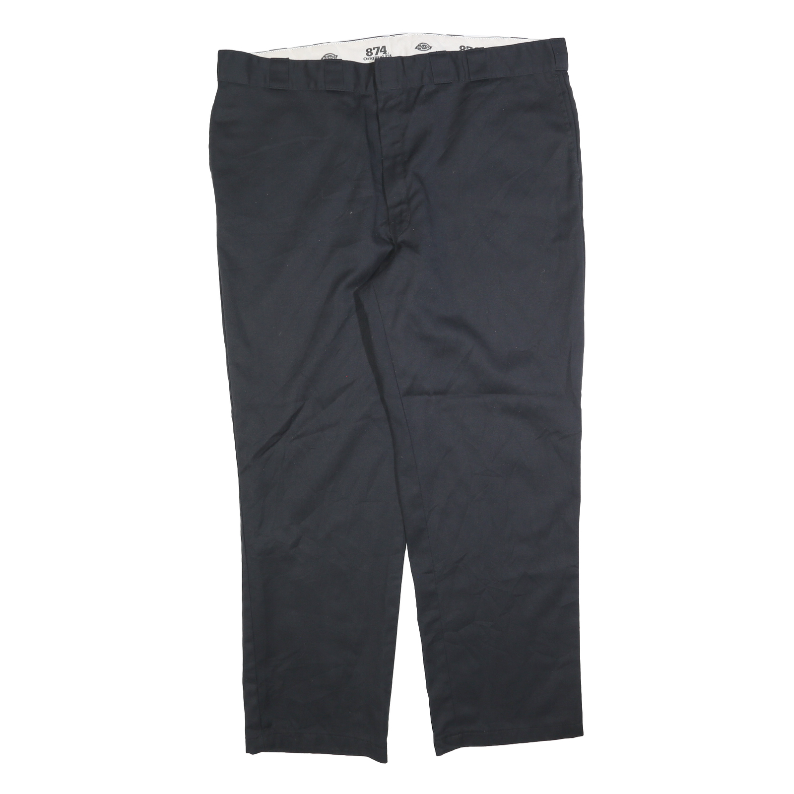 DICKIES Mens Cotton Blend Black Regular Straight Trousers W46 L32 Workwear Refurbished - N/A refurbished available on Cerqular