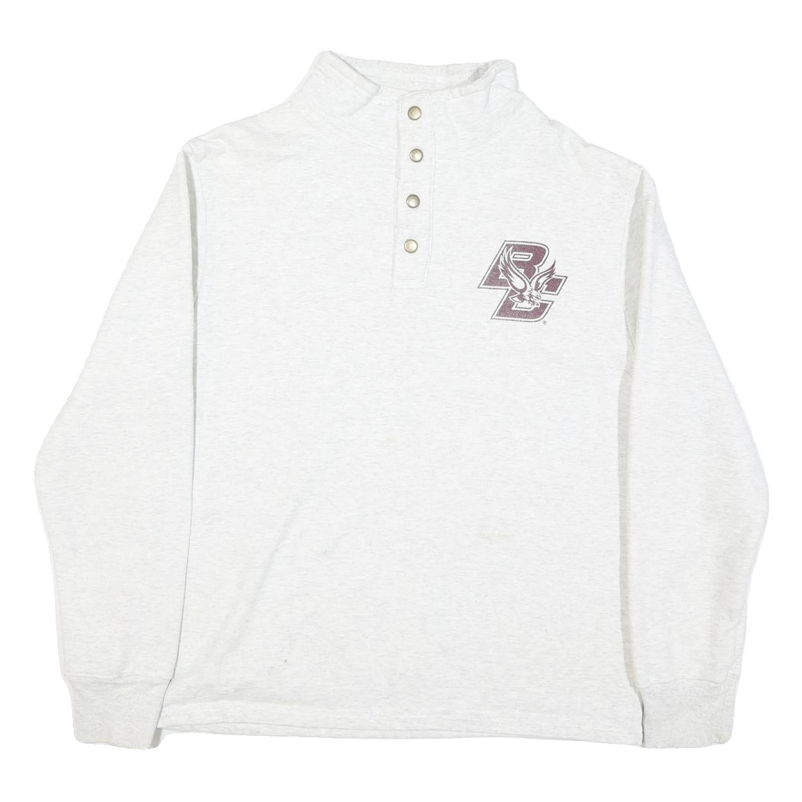 LEAGUE Mens White Pullover Sweatshirt L Button Neck Logo Casual Cotton Blend Refurbished - N/A refurbished available on Cerqular
