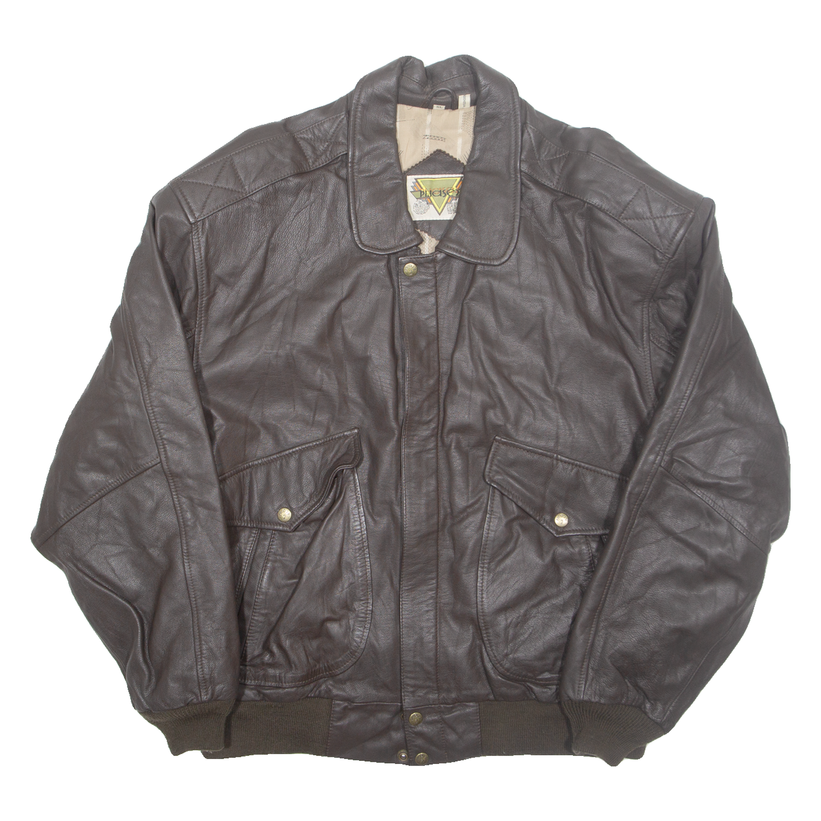 PHASE Mens Lined Jacket Black Leather XL Refurbished - N/A refurbished available on Cerqular