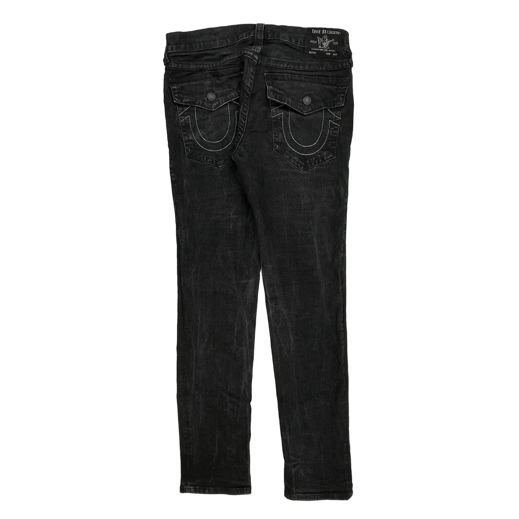 True Religion Skinny Jeans - 35W 31L Black Cotton Blend Refurbished - Thrifted (note: this is a term often used to describe second- refurbished available on Cerqular