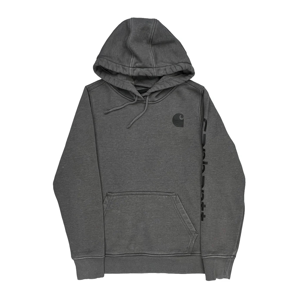 Relaxed Fit Carhartt Hoodie - Small Grey Cotton Refurbished - Thrifted (note: this is a term often used to describe second- refurbished available on Cerqular
