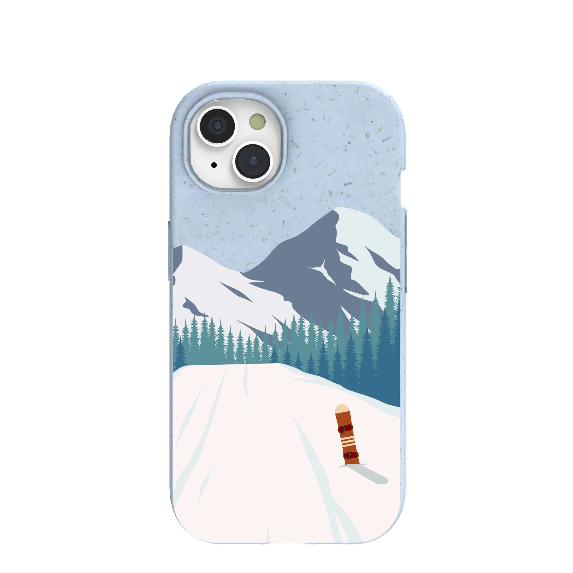 Powder Blue Shredding Peaks iPhone 15 Case Refurbished - Pela Case refurbished available on Cerqular