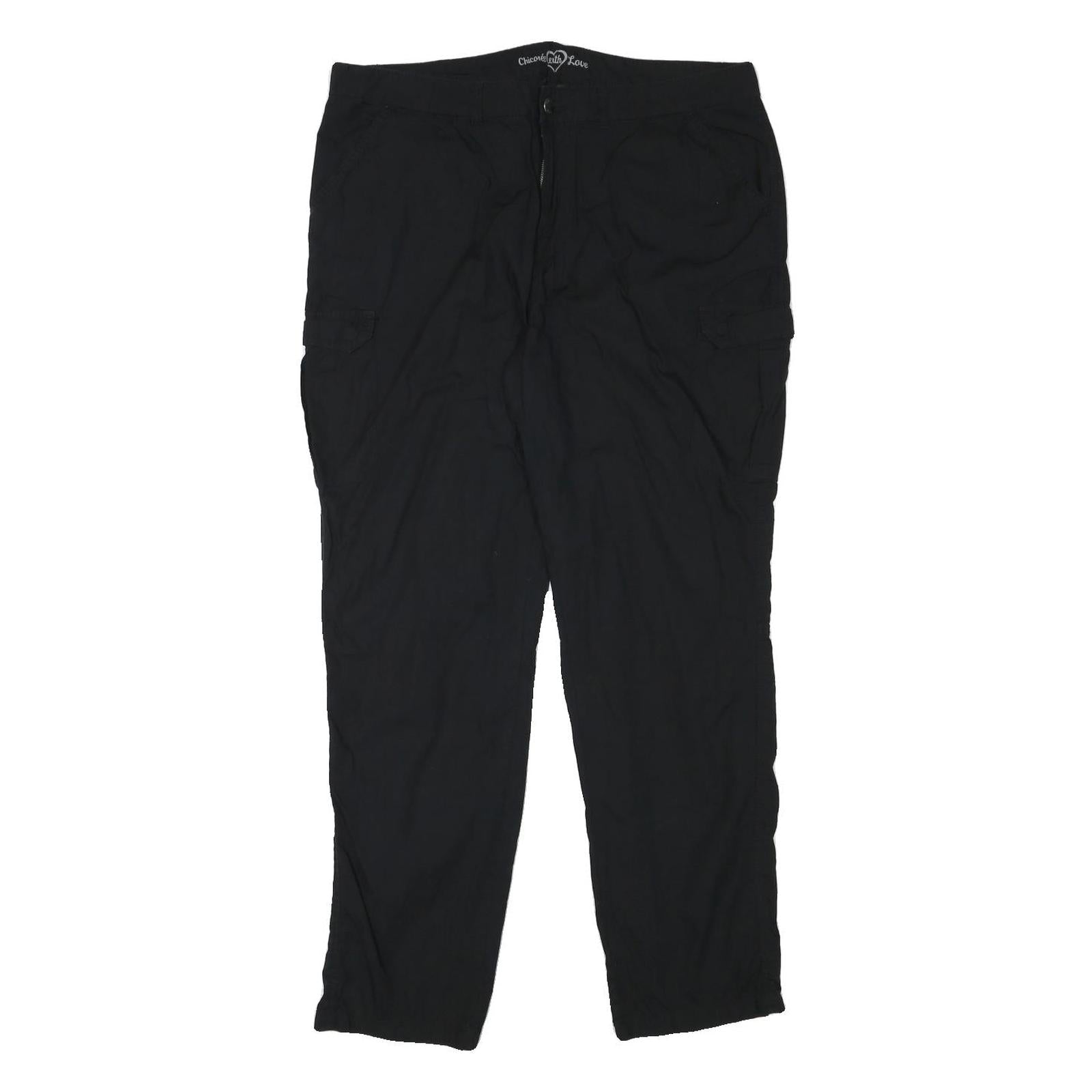 CHICOREE WITH LOVE Womens Cotton Blend Black Relaxed Cargo Trousers W36 L30 Refurbished - N/A refurbished available on Cerqular