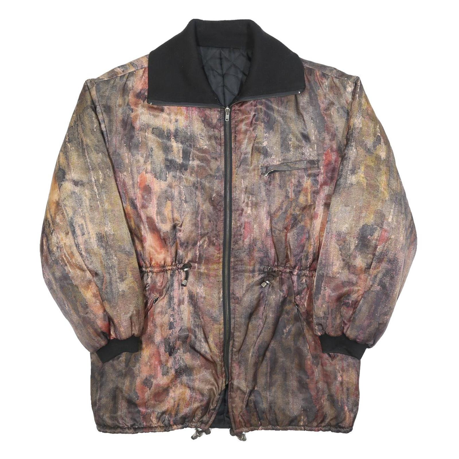 Womens Brown & Black Zip Up Patterned Jacket L Polyester Blend Outdoor Classic Refurbished - N/A refurbished available on Cerqular