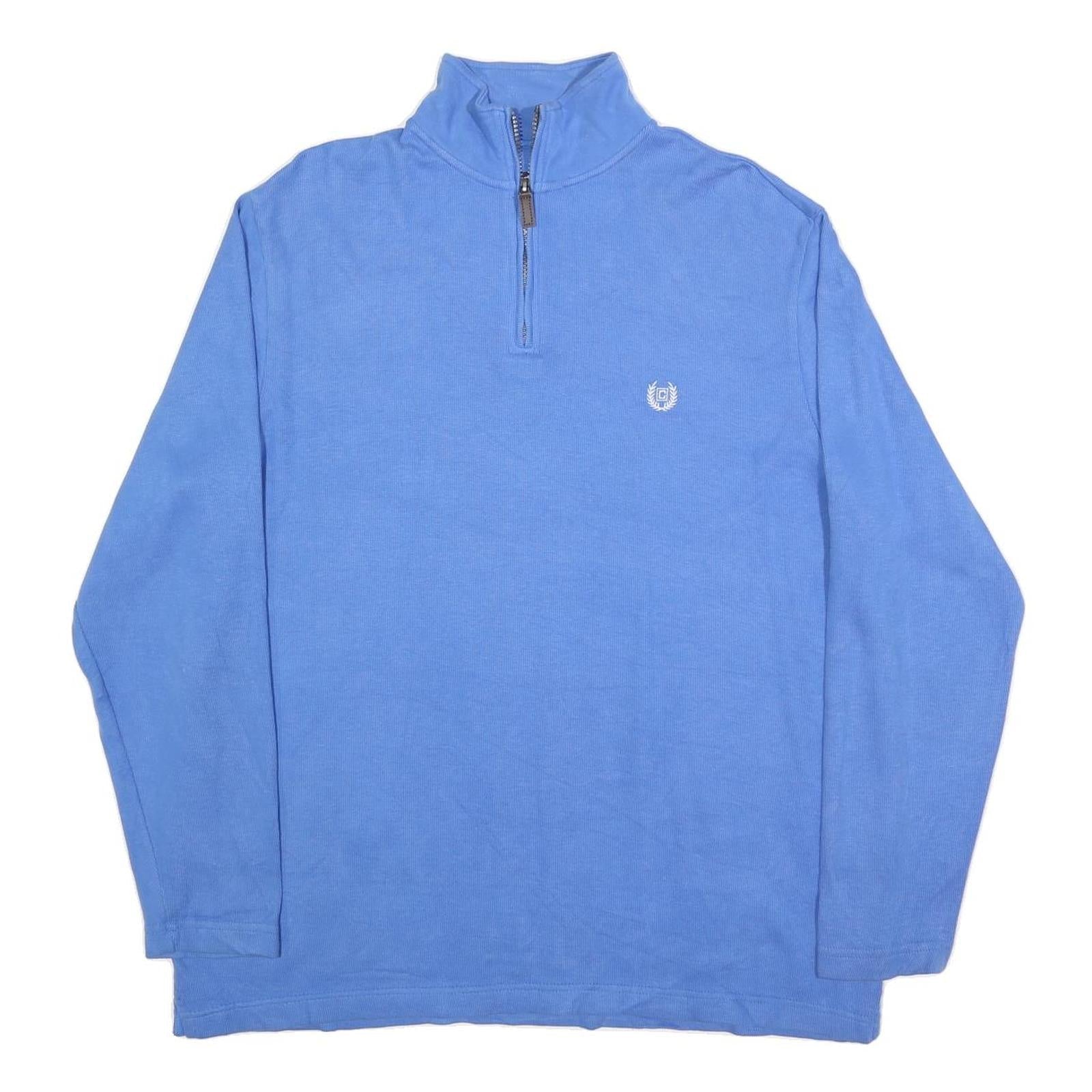 CHAPS Mens Blue Plain Pullover Roll Neck Basic Knit L Cotton Jumper Stylish Refurbished - N/A refurbished available on Cerqular