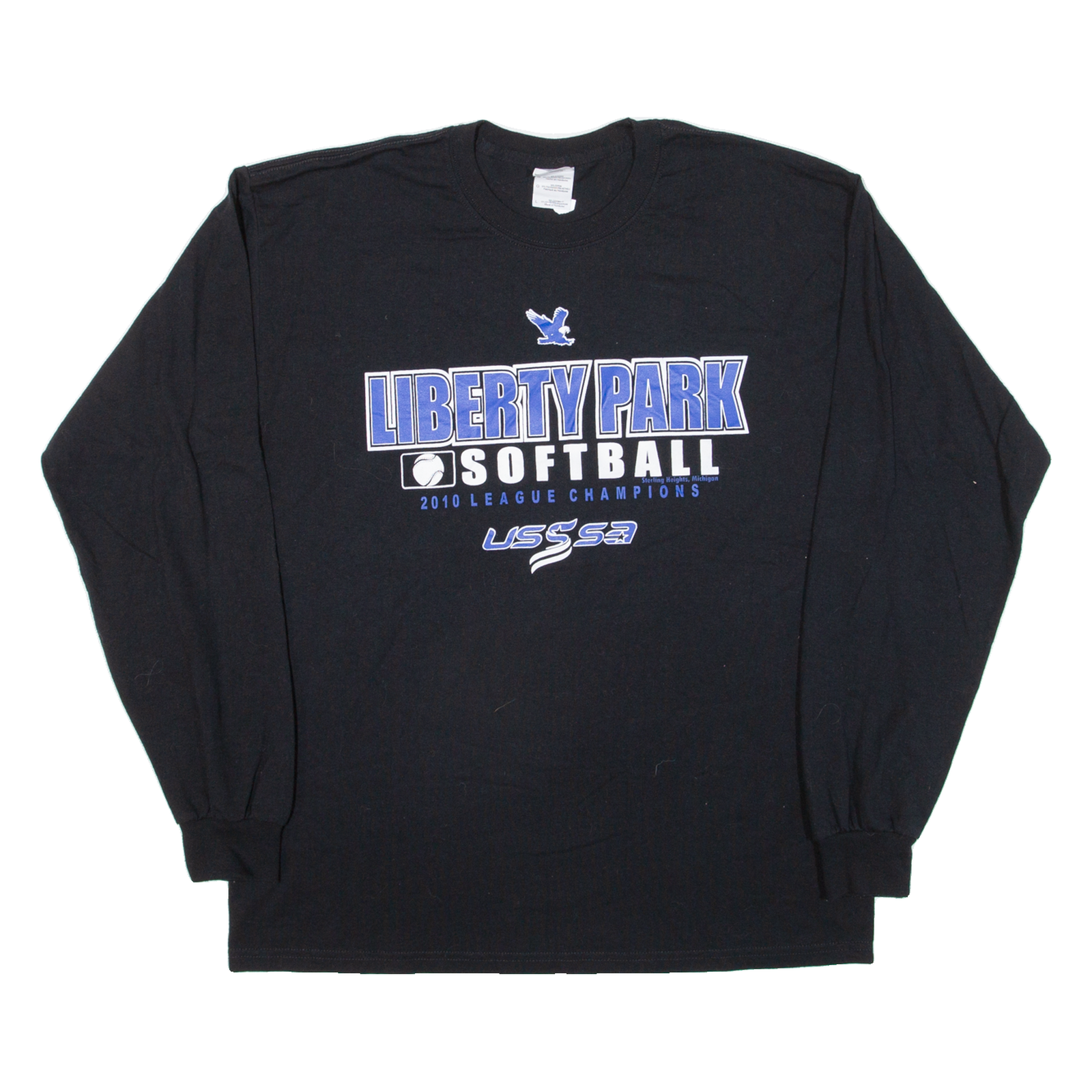 GILDAN Softball 2010 League Champions Mens T-Shirt Black USA L Refurbished - N/A refurbished available on Cerqular
