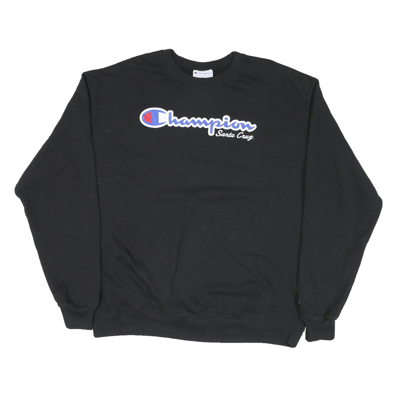 CHAMPION Mens Black Santa Cruz Crew Neck XL Cotton Blend Pullover Sweatshirt Refurbished - N/A refurbished available on Cerqular