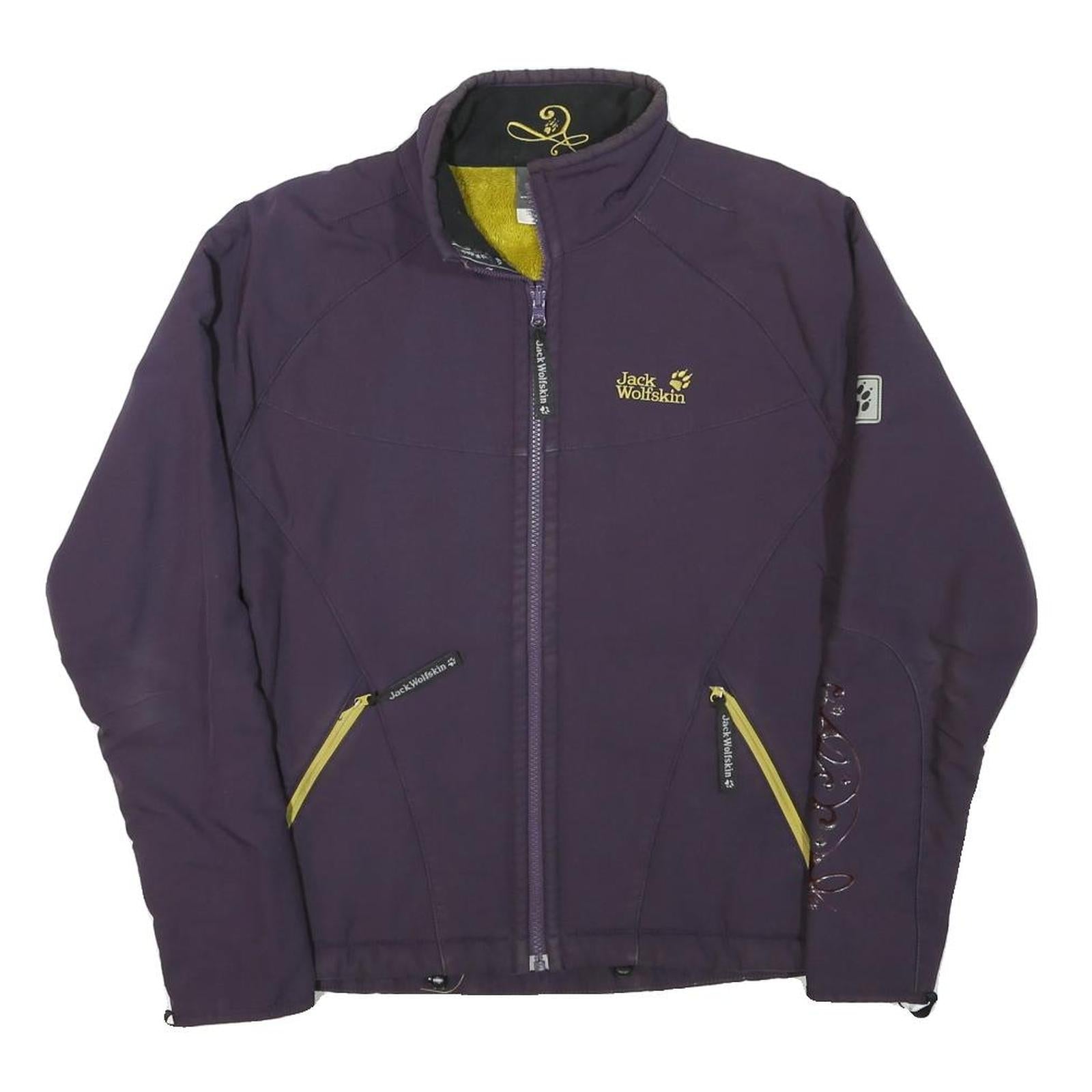 JACK WOLFSKIN Womens Purple & Yellow Outdoor Jacket M Polyester Blend Zip Refurbished - N/A refurbished available on Cerqular