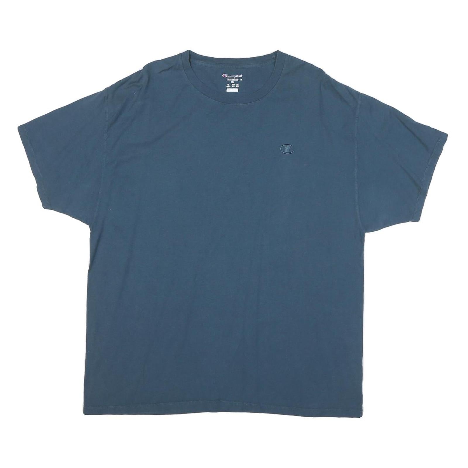 CHAMPION Mens Blue Graphic T-Shirt XL Short Sleeve Crew Neck Cotton Blend Casual Refurbished - N/A refurbished available on Cerqular
