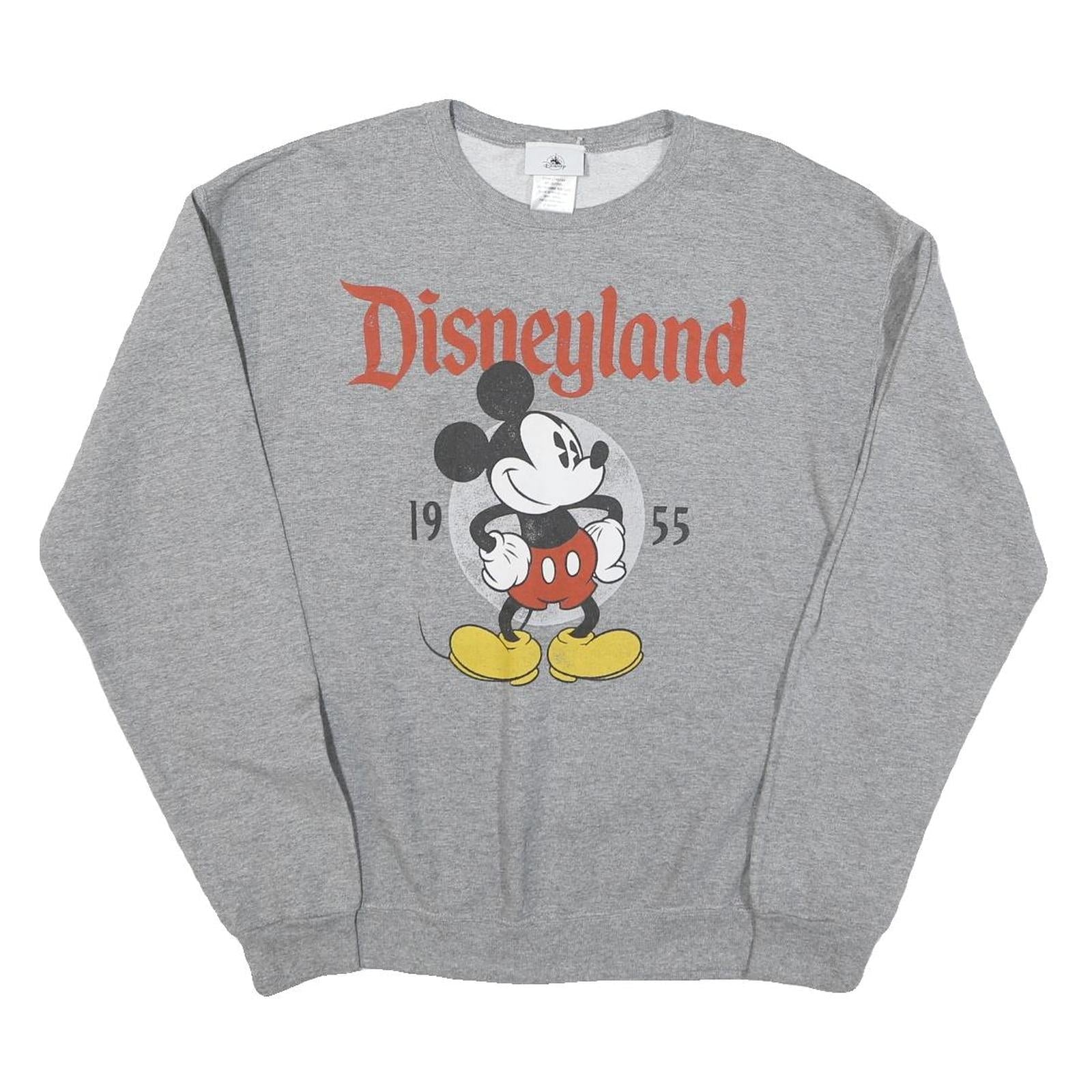 DISNEY Mens Grey Mickey Mouse Disneyland Cotton Blend Crew Neck M Sweatshirt Refurbished - N/A refurbished available on Cerqular