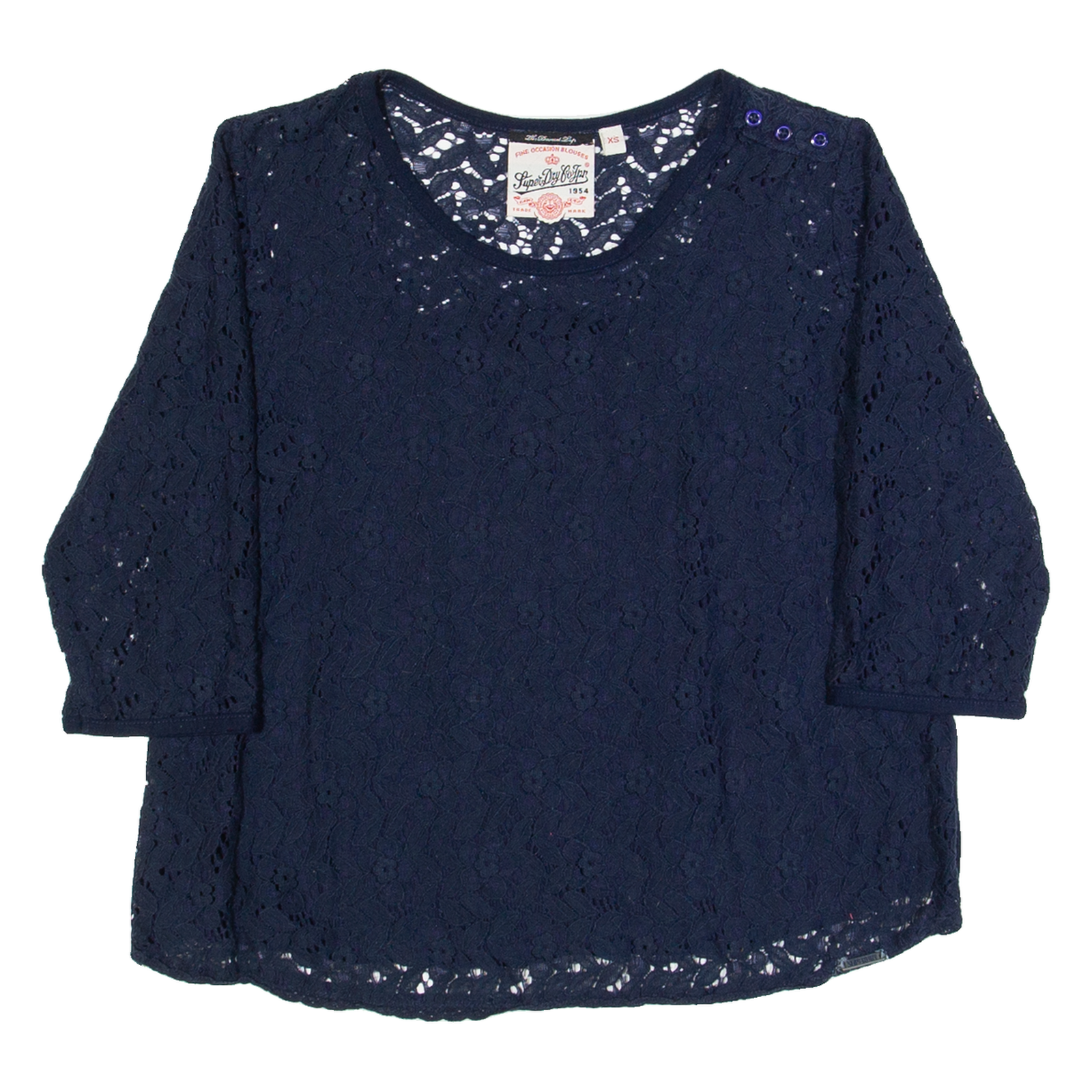 SUPERDRY Womens Top Blue 3/4 Sleeve XS Refurbished - N/A refurbished available on Cerqular